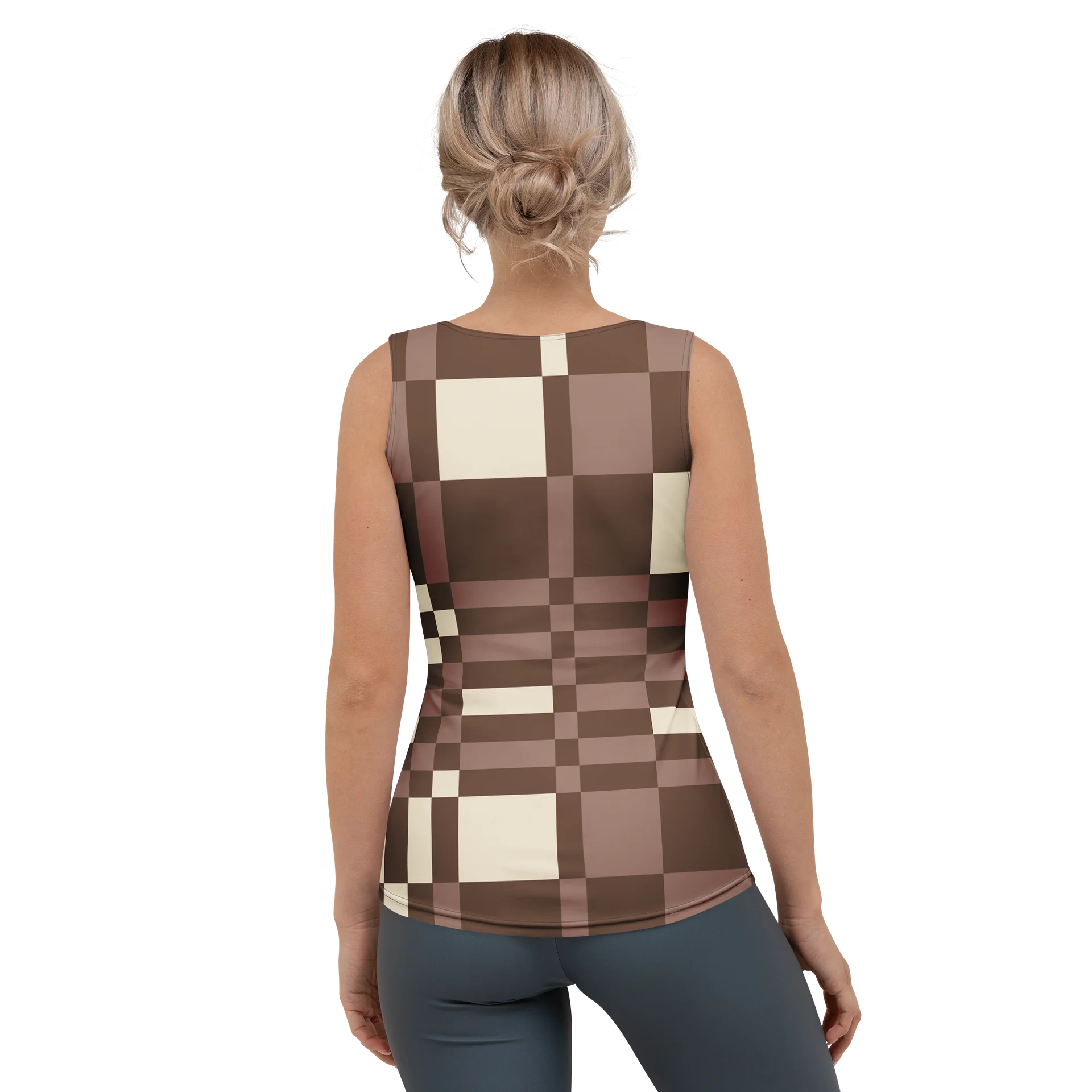 Neutral Plaid Geometric Women's Tank Top product image (2)