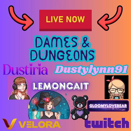 That's right! Hop on over to Twitch & Velora.TV to Watch Dustiria Live and at the same time Watch DustyLynn91 and Lemoncait! ...