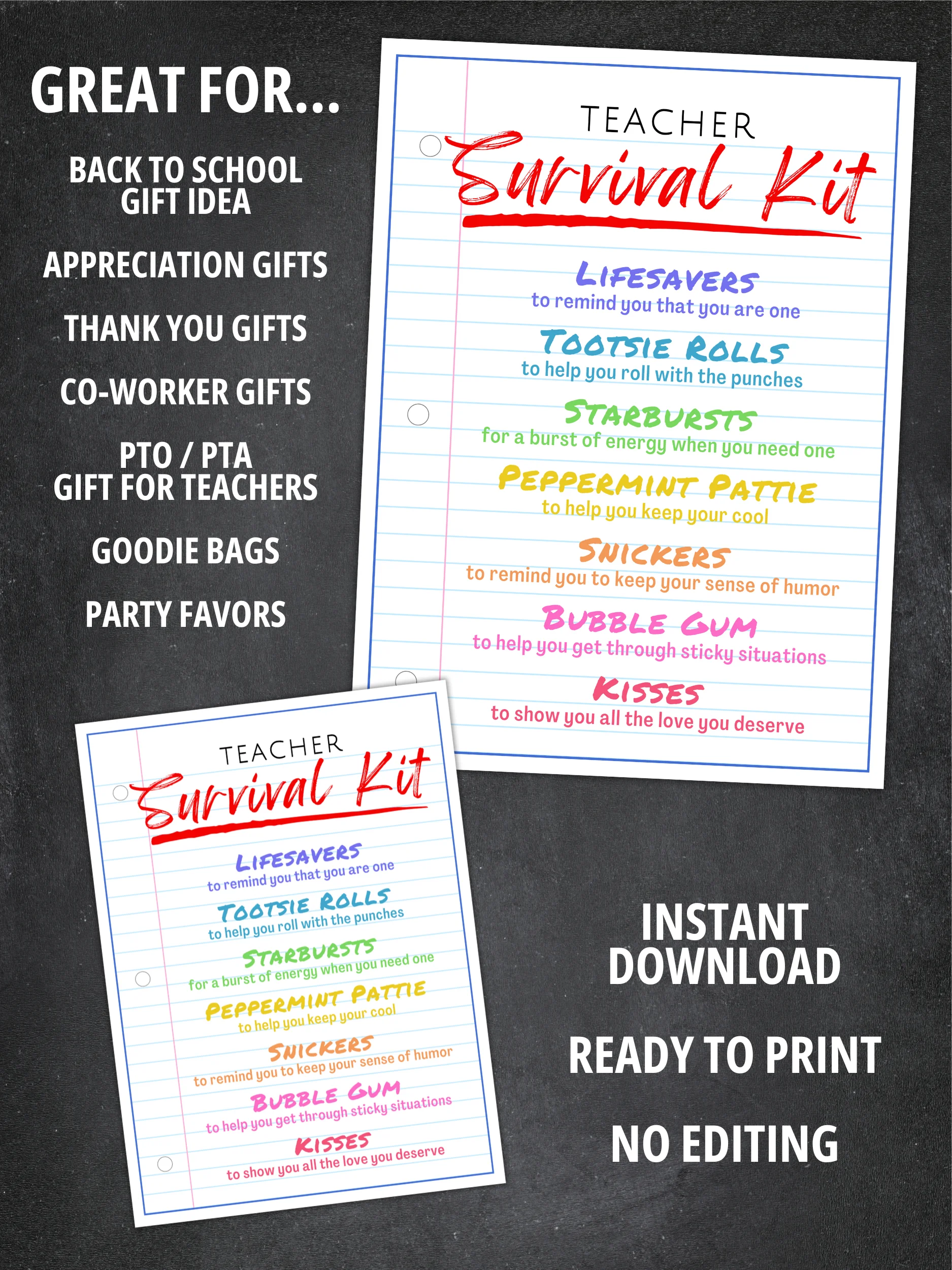 Teacher Survival Kit Gift Tags product image (4)