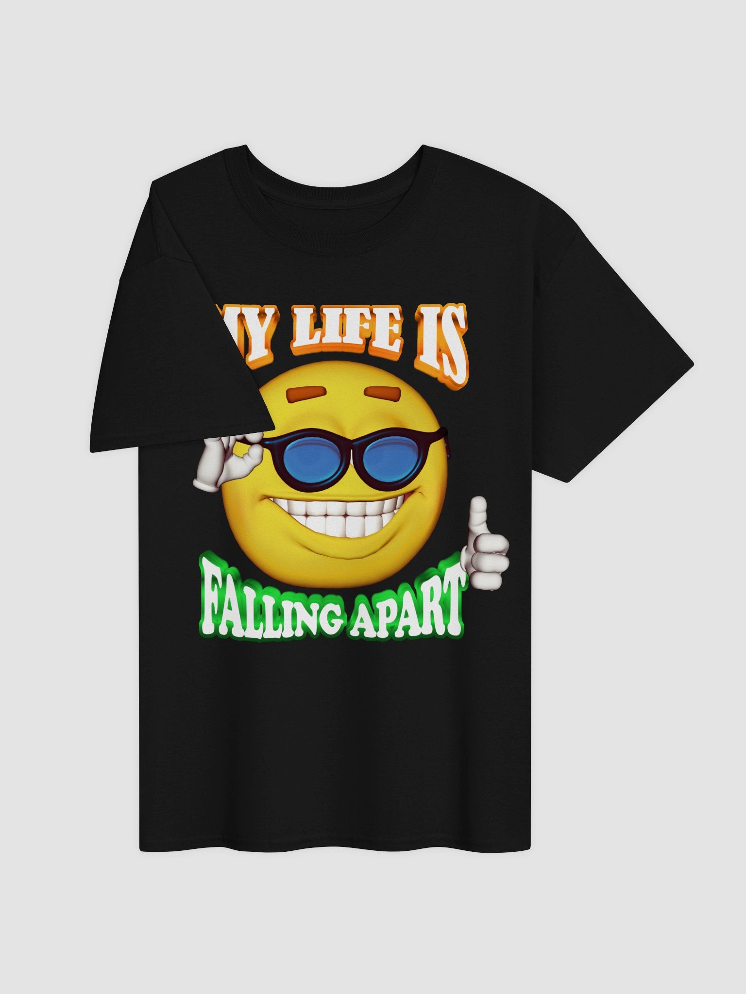 My life is falling apart cursed emote T-shirt product image (3)