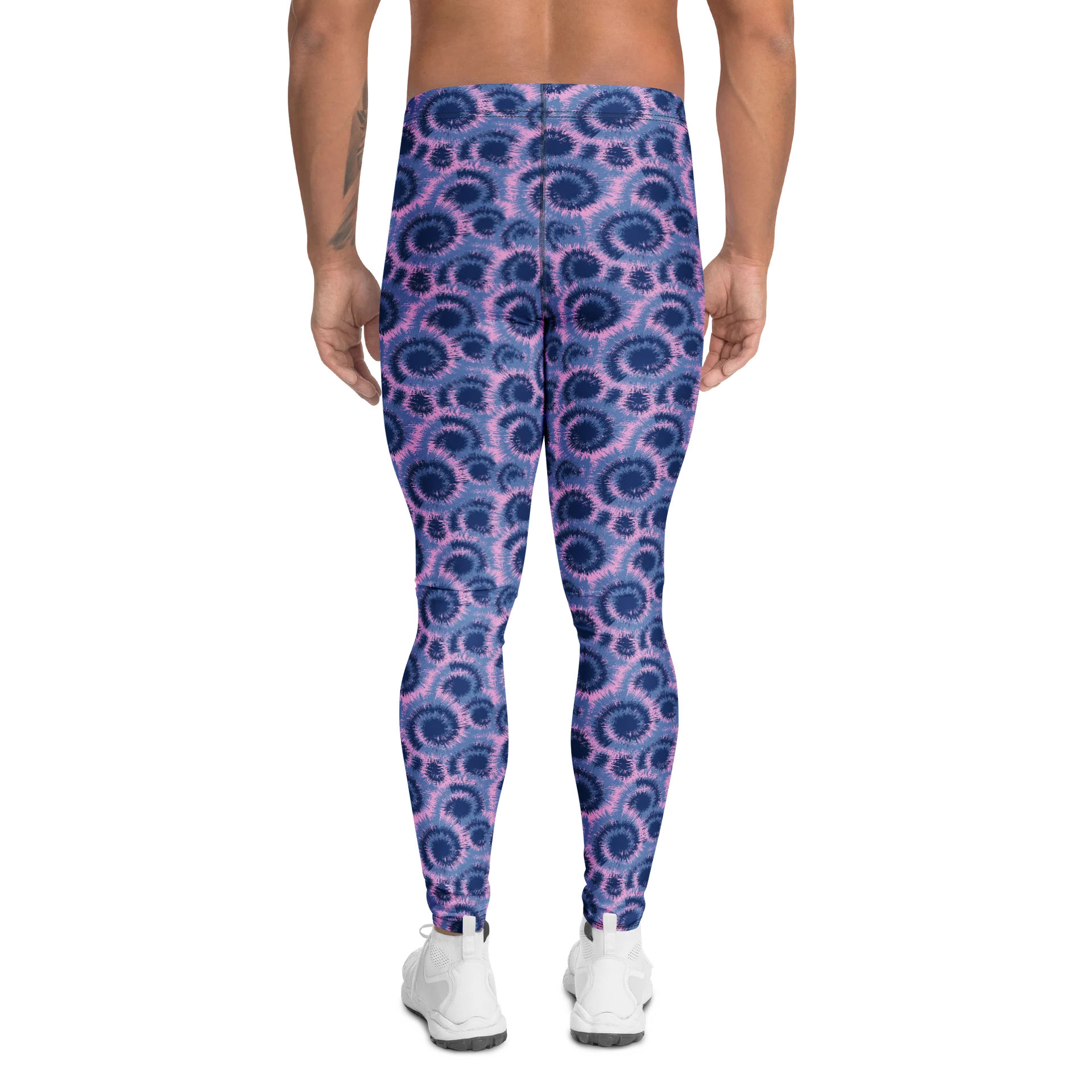 Comfortable Men’s Leggings: Bold Colorful Tie-Dye product image (2)