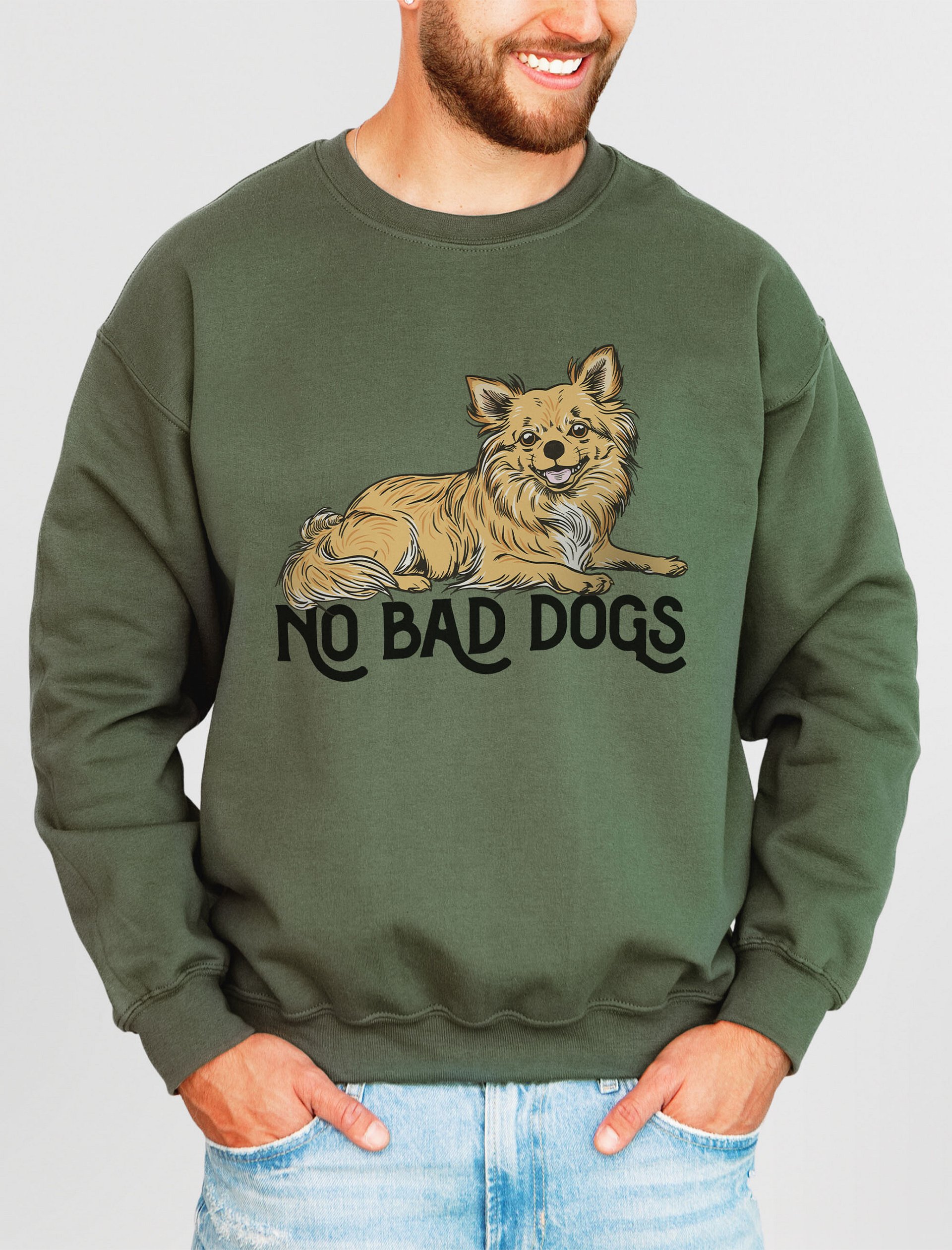 No Bad Dogs Sweatshirt of a Chihuahua(Longhaired) | Funny Shirt for Chihuahua Paw-rents product image (2)