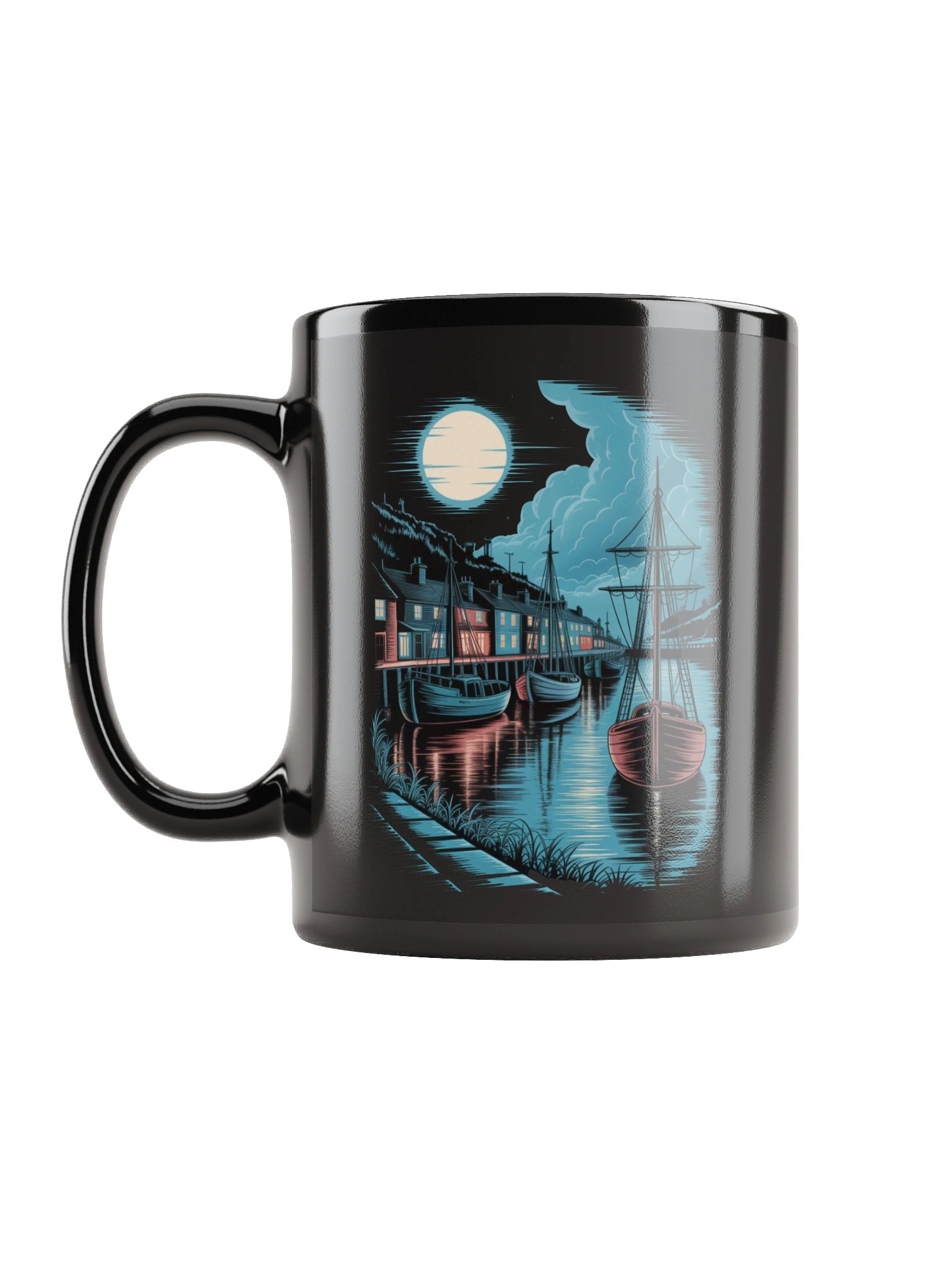 Moonlit Cornish Harbour Mug product image (11)