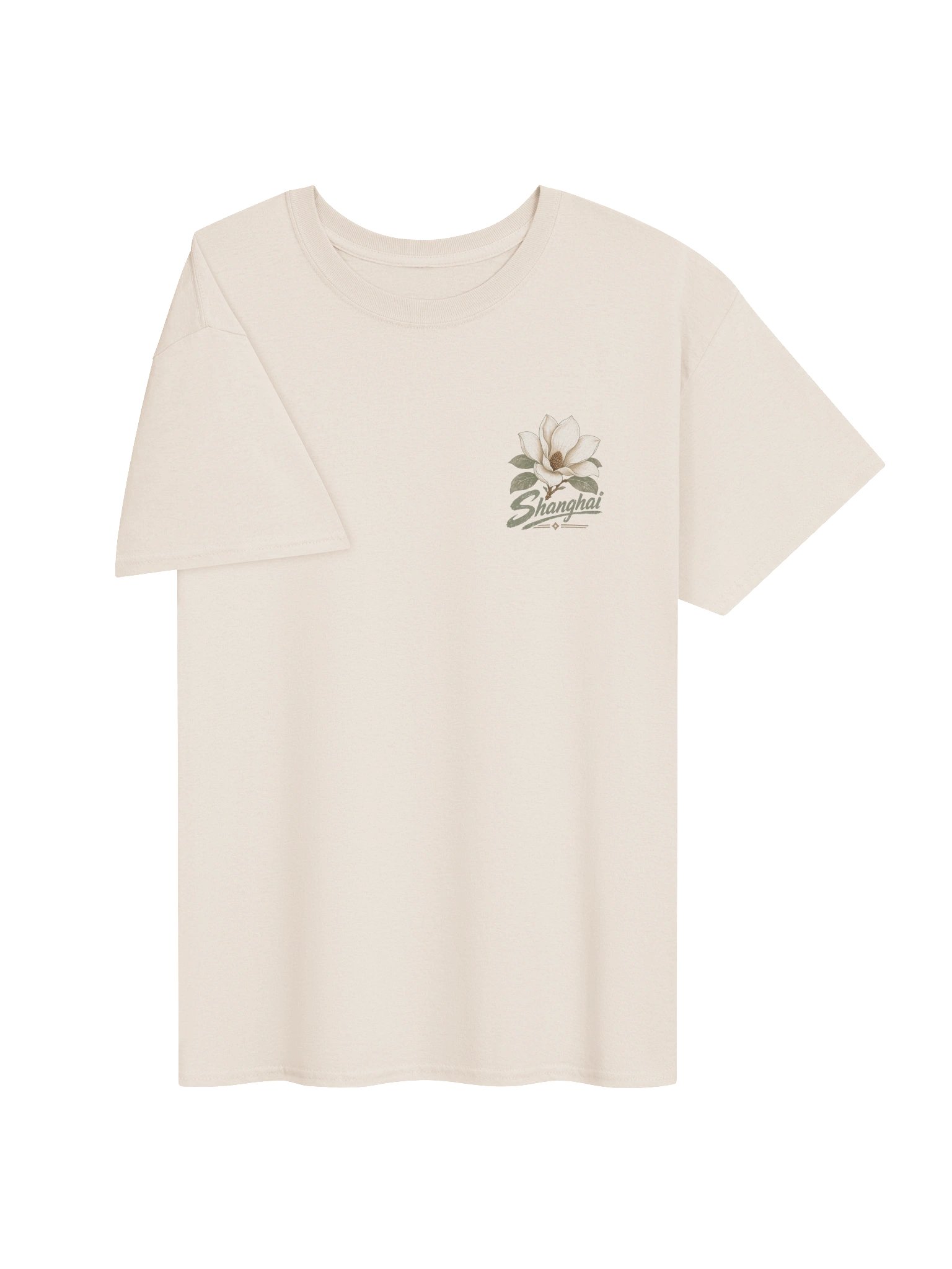 Shanghai Skyline Tee | Vintage Brown & Green Design | Heavyweight T-Shirt product image (4)