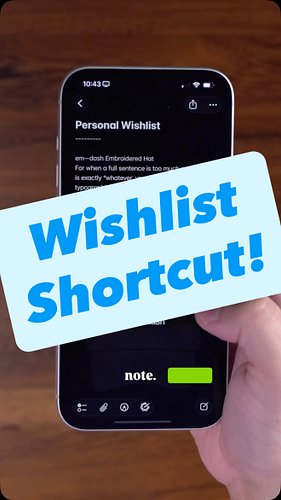 Keep a wishlist to send your friends and family for gift ideas! #iphonetips #shortcuts #techtips