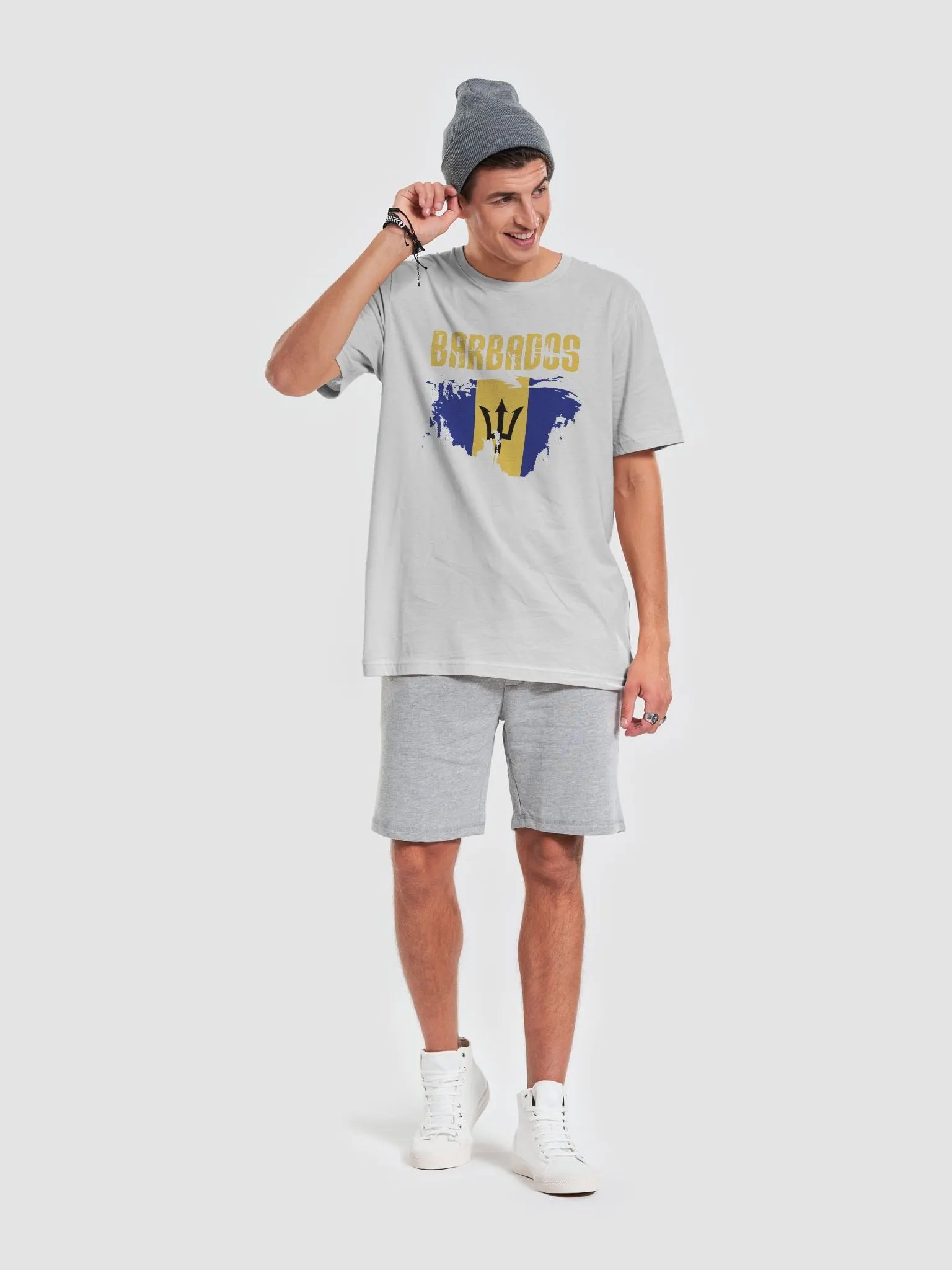 Barbados Trident Flag Unisex Supersoft T-Shirt by CultuRep product image (4)