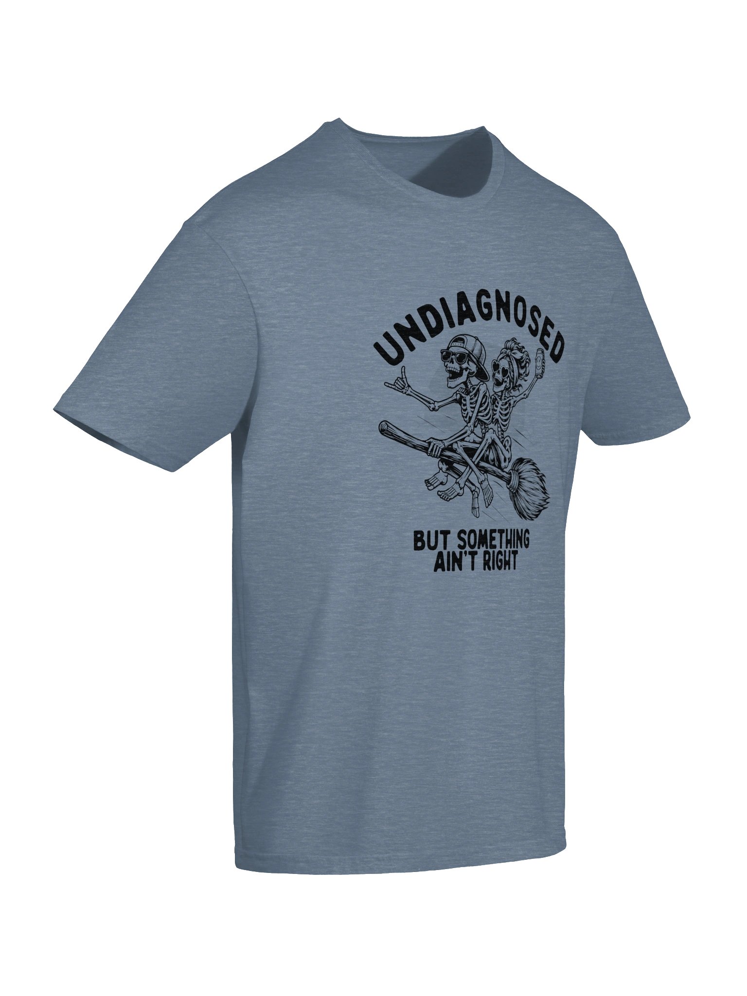 Funny ADHD & AuDHD Skeleton T-Shirt | Undiagnosed But Something Ain't Right | Ellie & Digo product image (6)