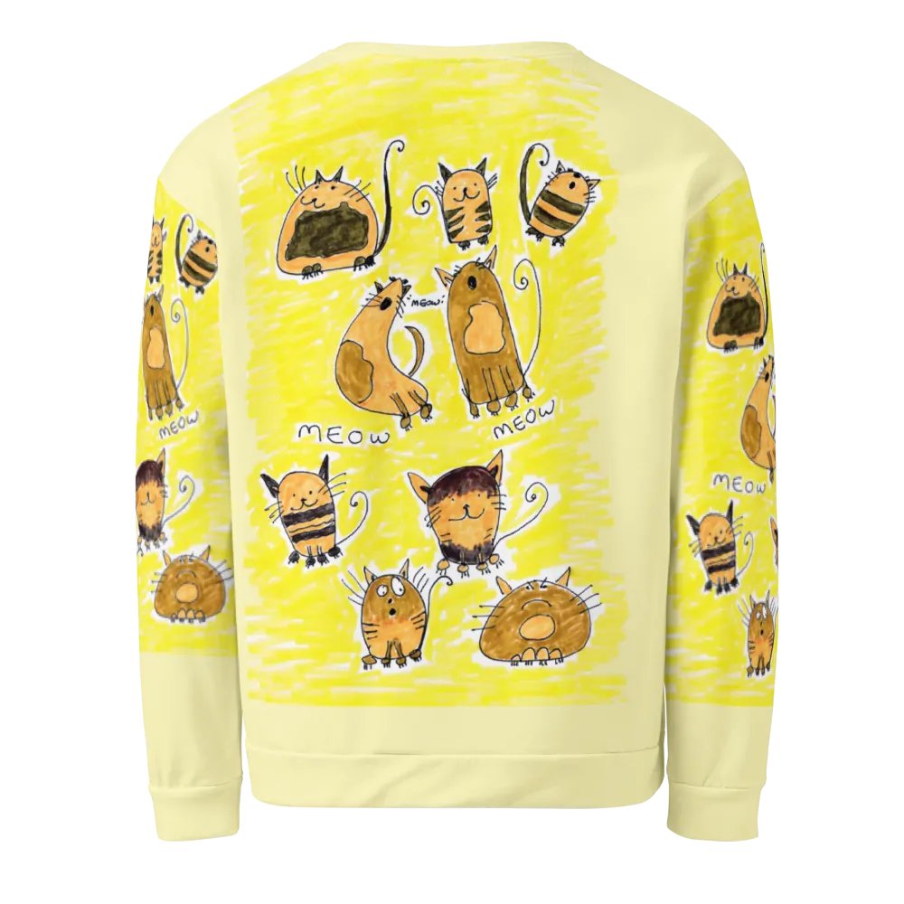 Abstract Doodle Cats Unisex All Over Print Sweatshirt product image (7)