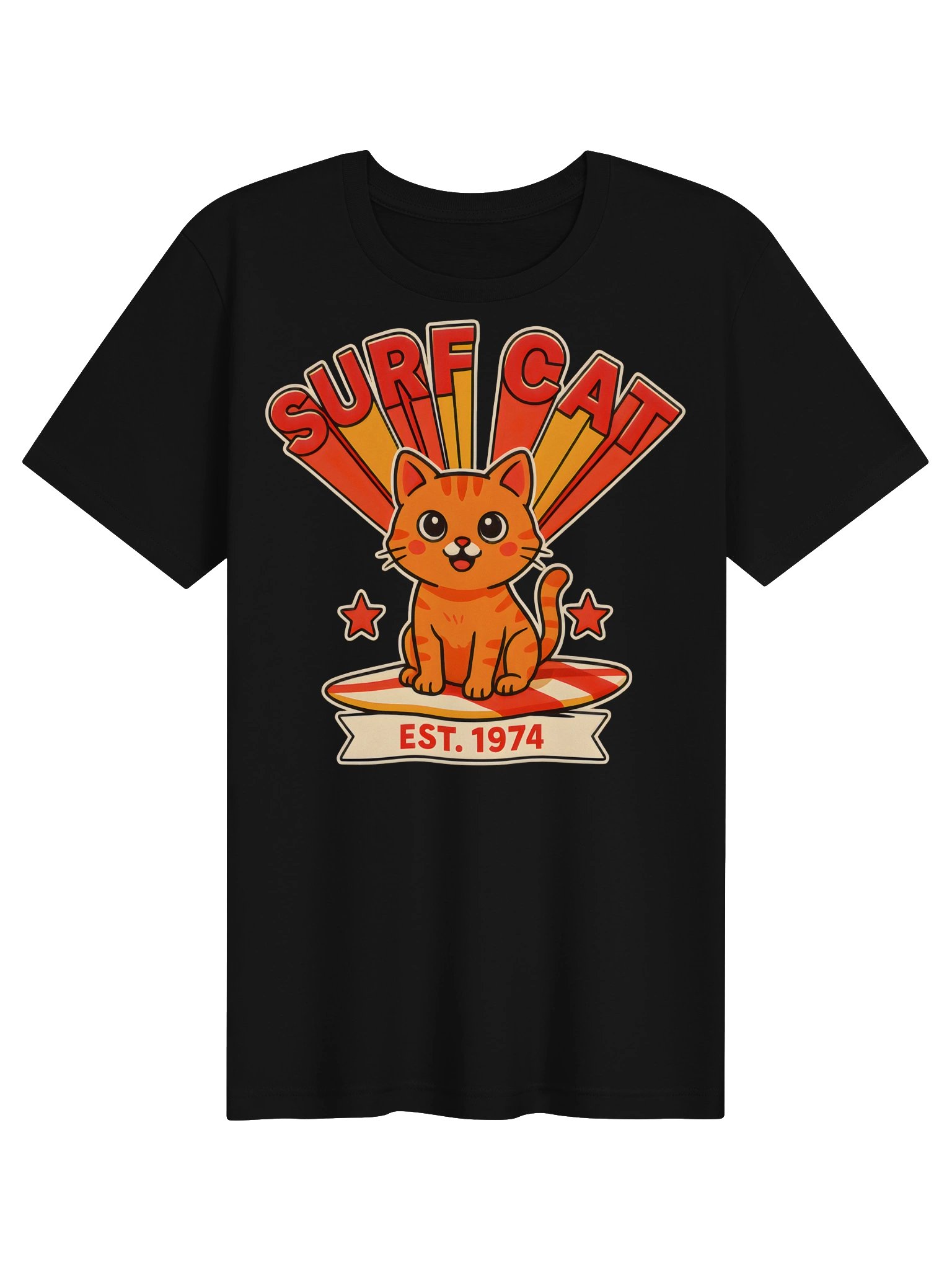 Surf Cat Retro T-Shirt product image (1)