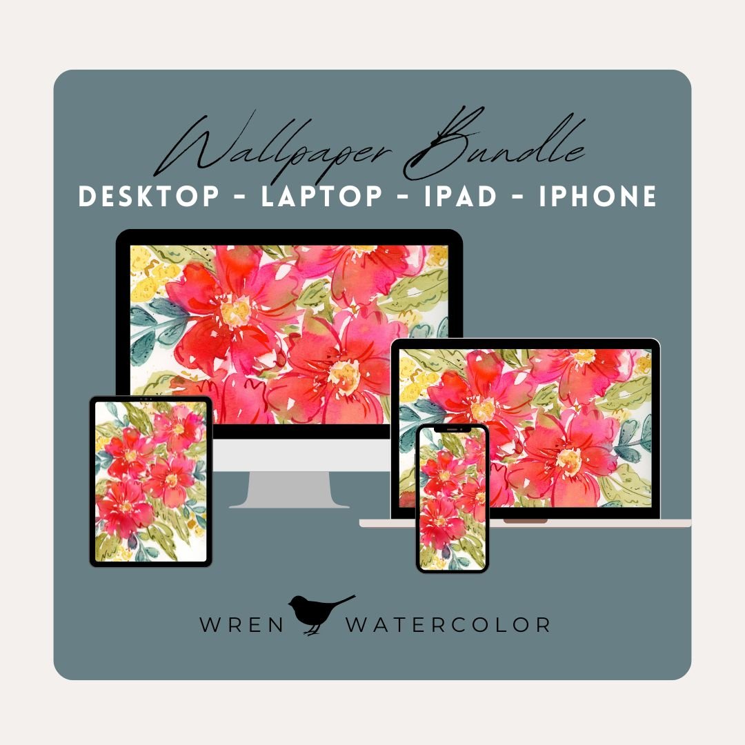 Bright Cherry Blooms Digital Wallpaper Bundle product image (1)