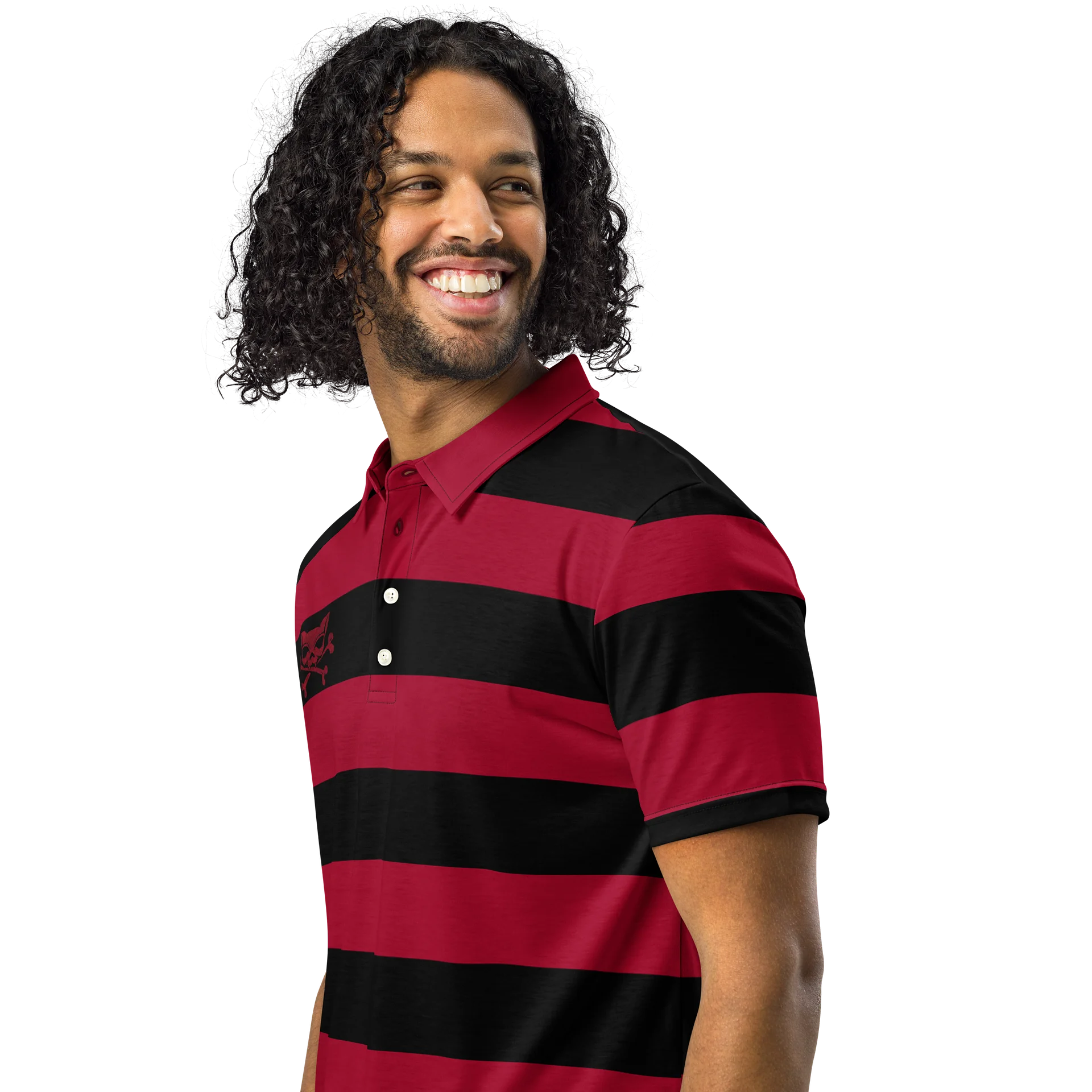 Red, Blaque and White Kat Skull Polo product image (2)