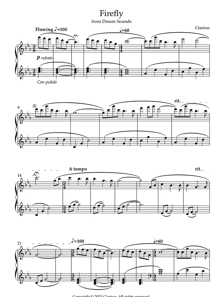 Firefly - Sheet Music product image (1)
