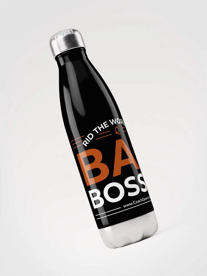 Rid the World of Bad Bosses White Logo Stainless Steel Water Bottle product image (2)