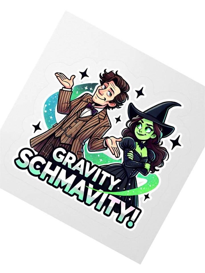 Defying Gravity Schmavity Stickers – Kiss-Cut Broadway Sci-Fi Crossover Vinyl Decals product image (1)