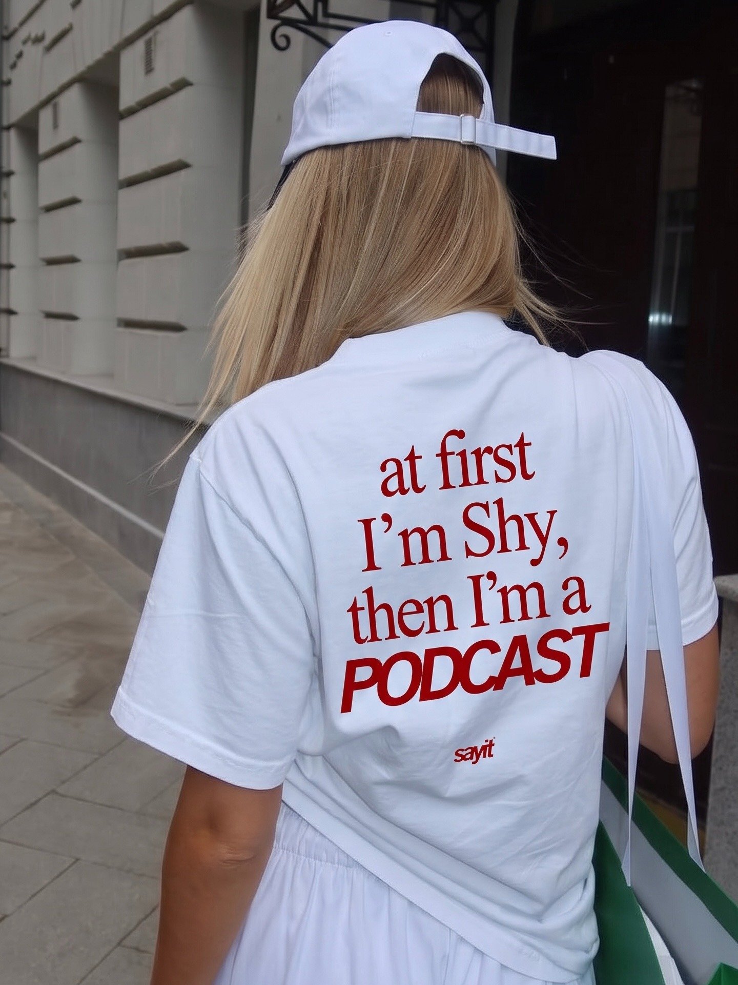 at first i’m shy, then i’m a podcast TEE product image (2)
