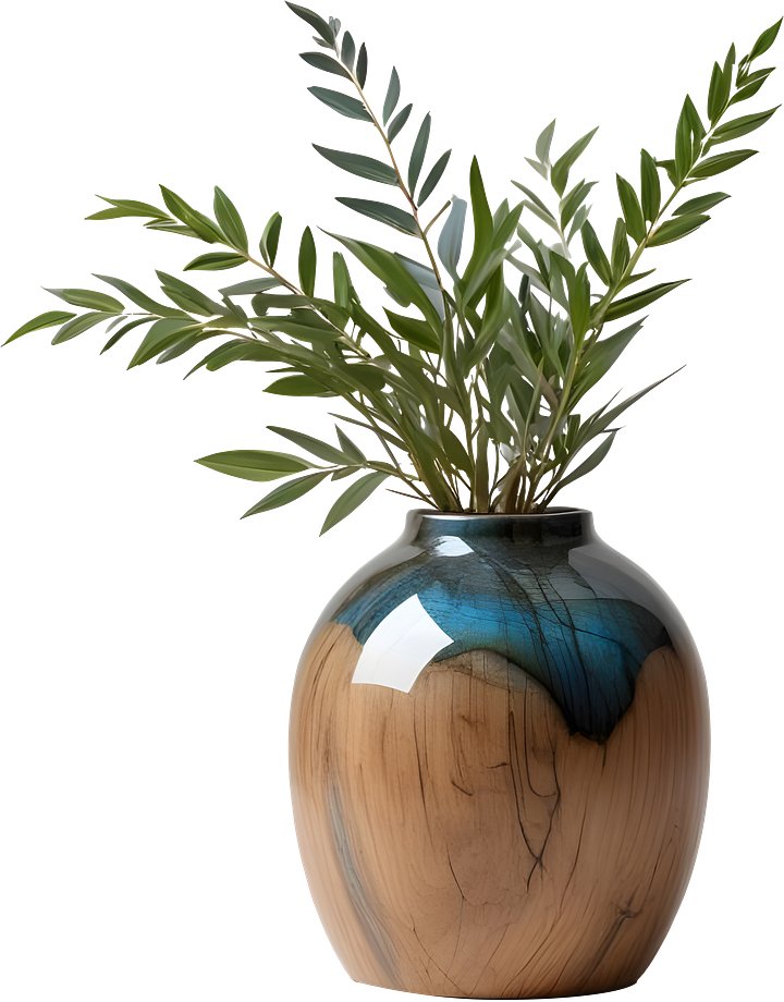 Celestial Grace – Boho Chic Vase with plant PNG product image (1)