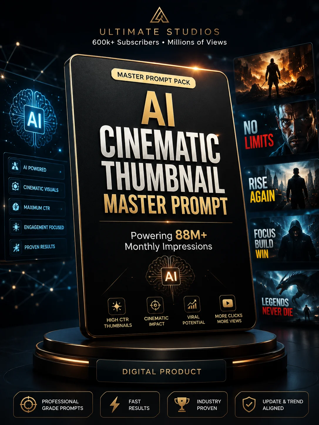 AI Cinematic Thumbnail Master Prompt | Powering 88M+ Monthly Impressions product image (1)
