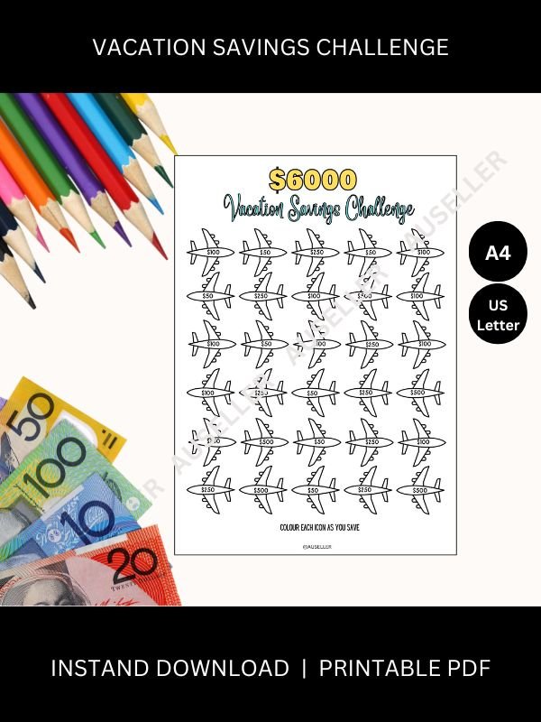 Vacation Savings Challenge Printable Page product image (1)