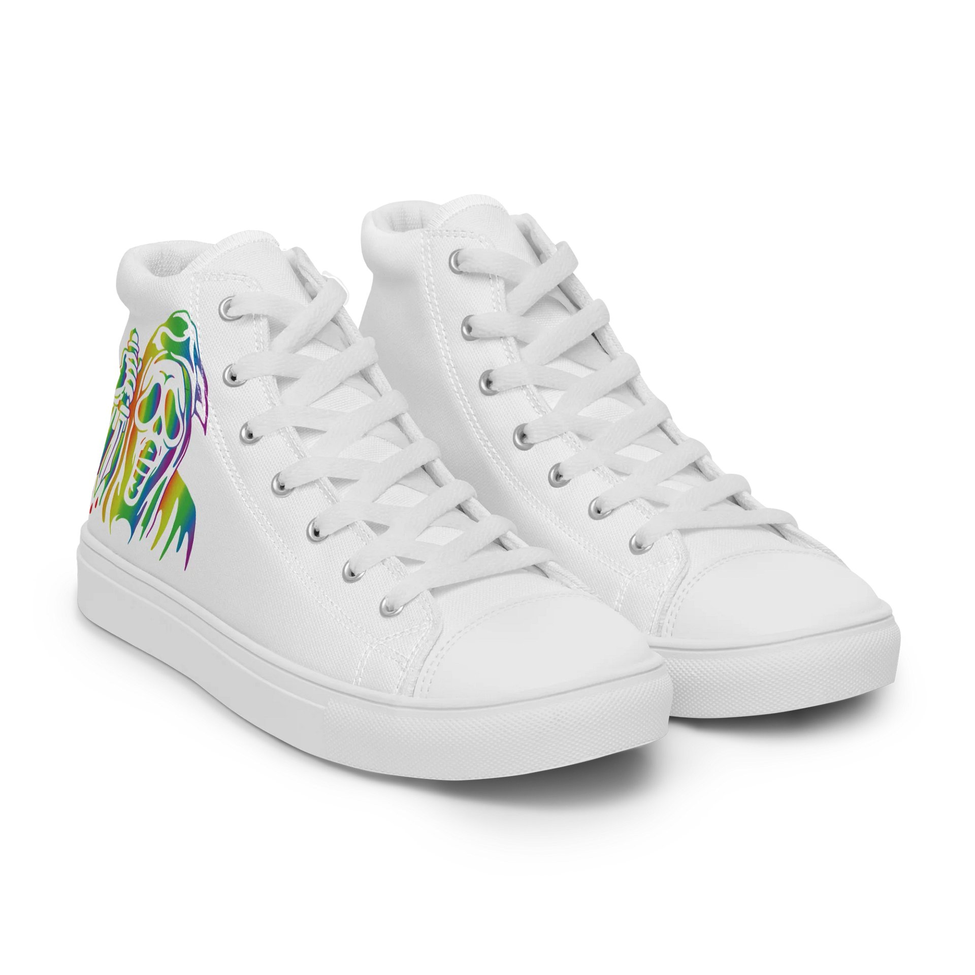 Men's White Canvas High Top - Rainbow Ghostie product image (9)