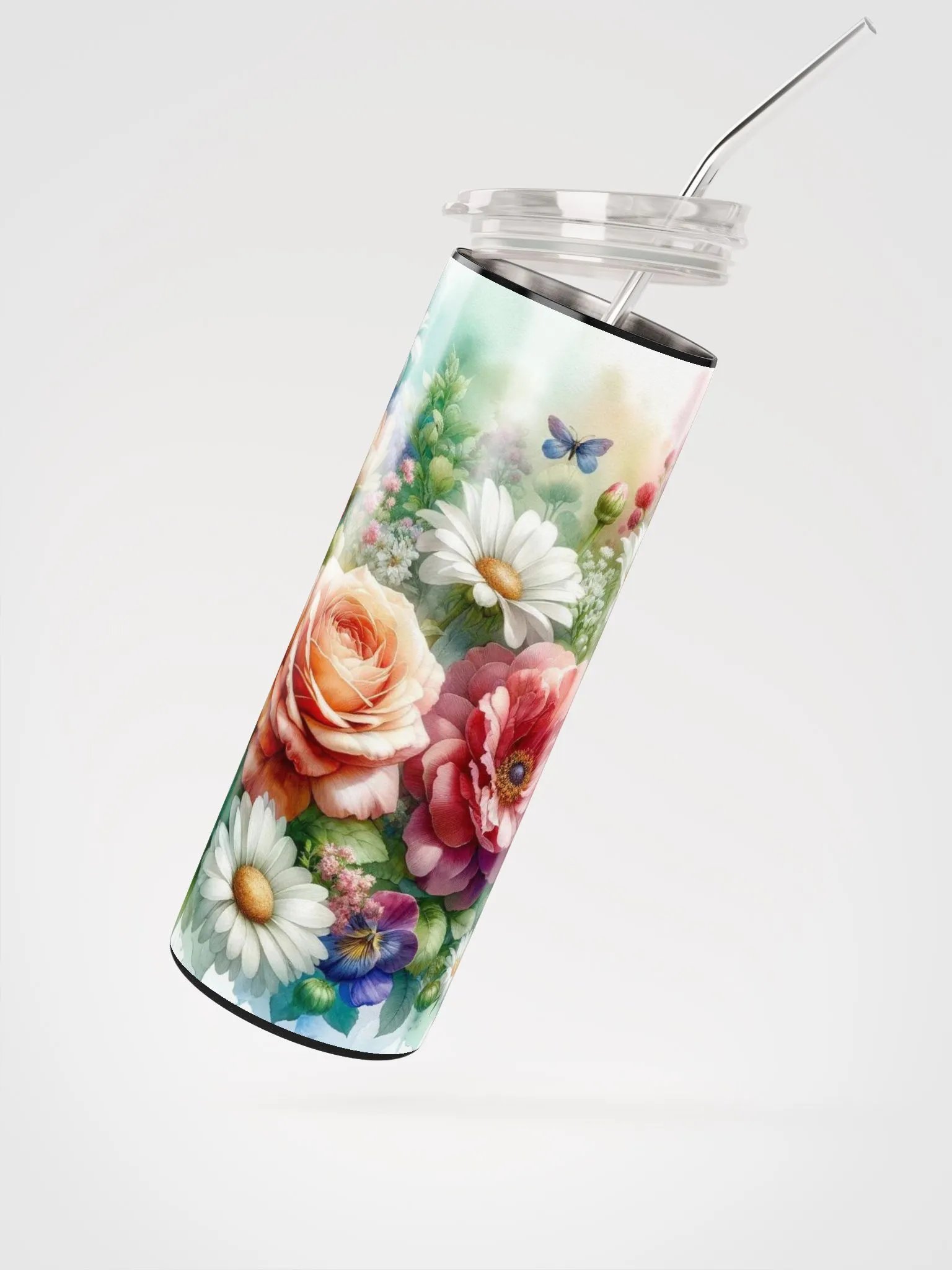 Watercolor Blooms Tumbler: Sip and Paint Your Day with Floral Splendor! product image (2)