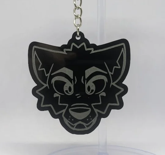 Wolf Laser etched Keychain product image (1)