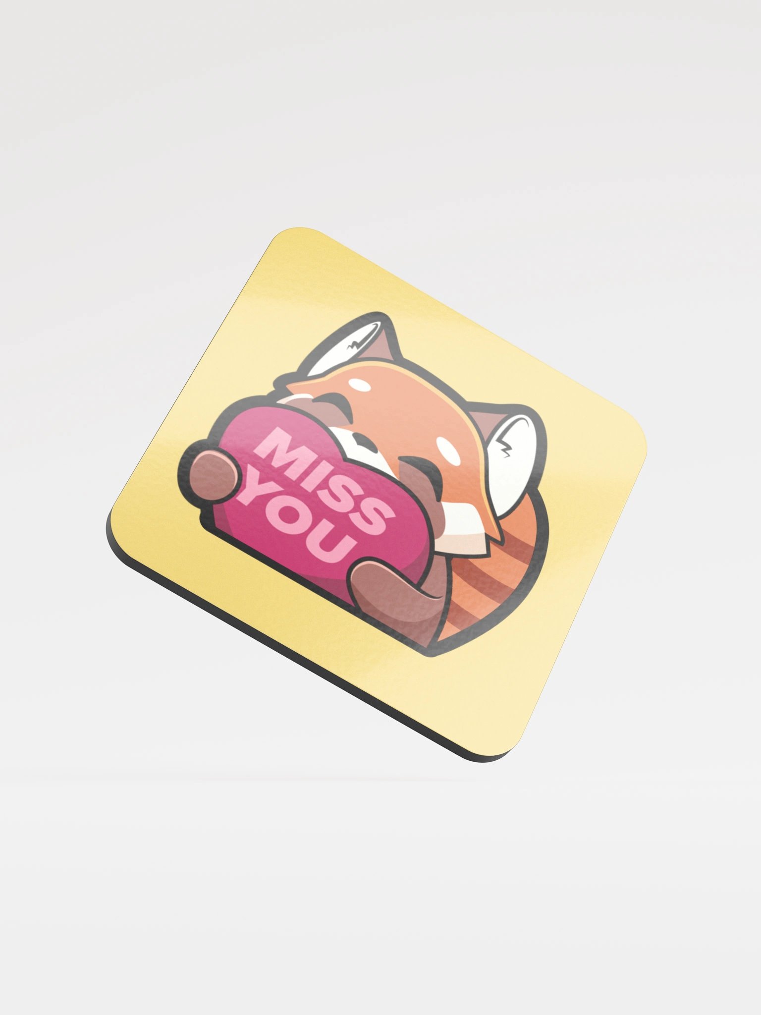 Love Hearts - Miss You - Glossed Cork Coaster product image (1)