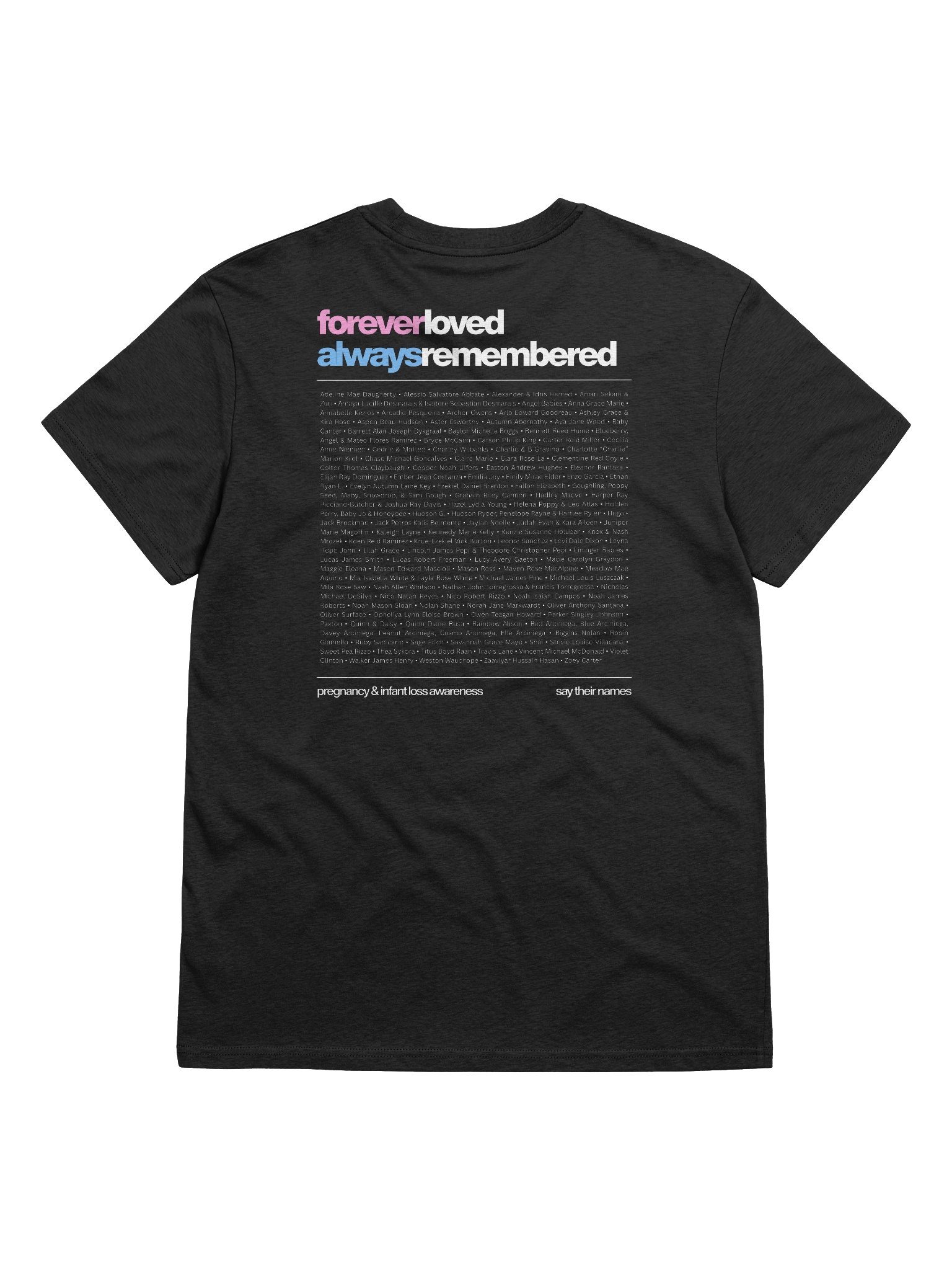 'Halo & Wings' 2026 Memorial Shirt (organic cotton, dark) product image (2)