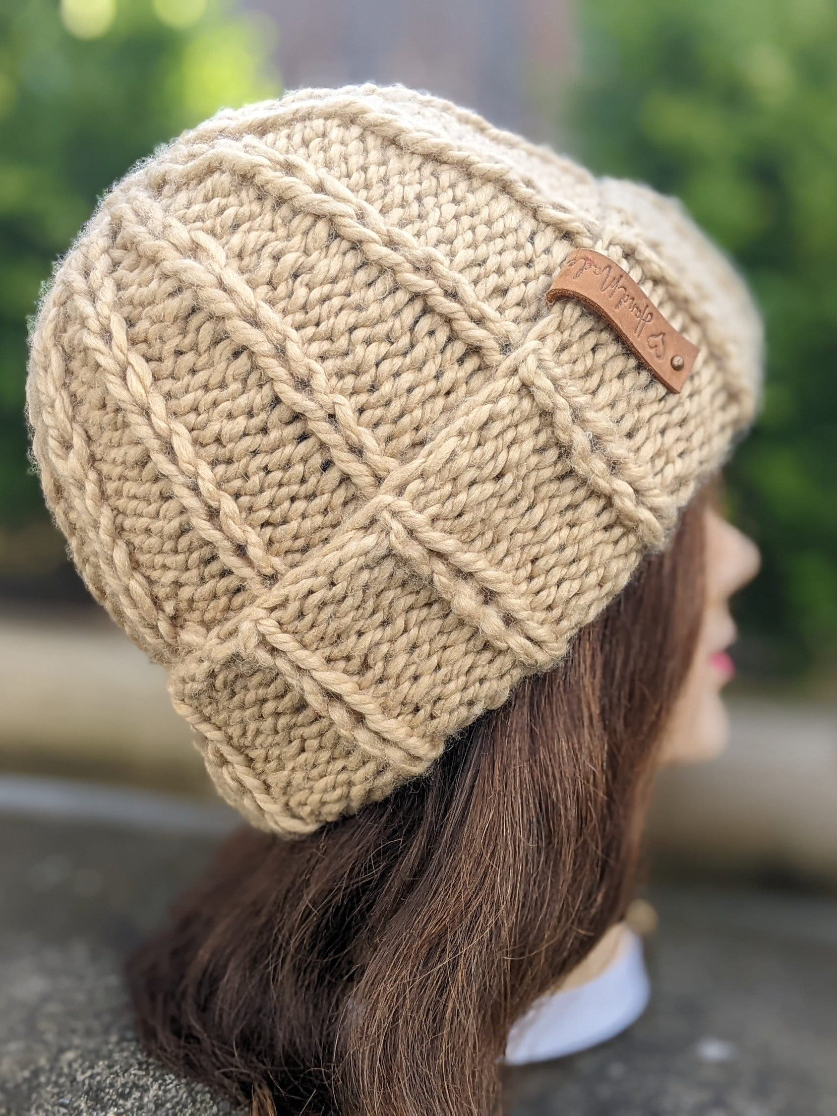 Almond Bulky Hat Knitting Pattern product image (2)