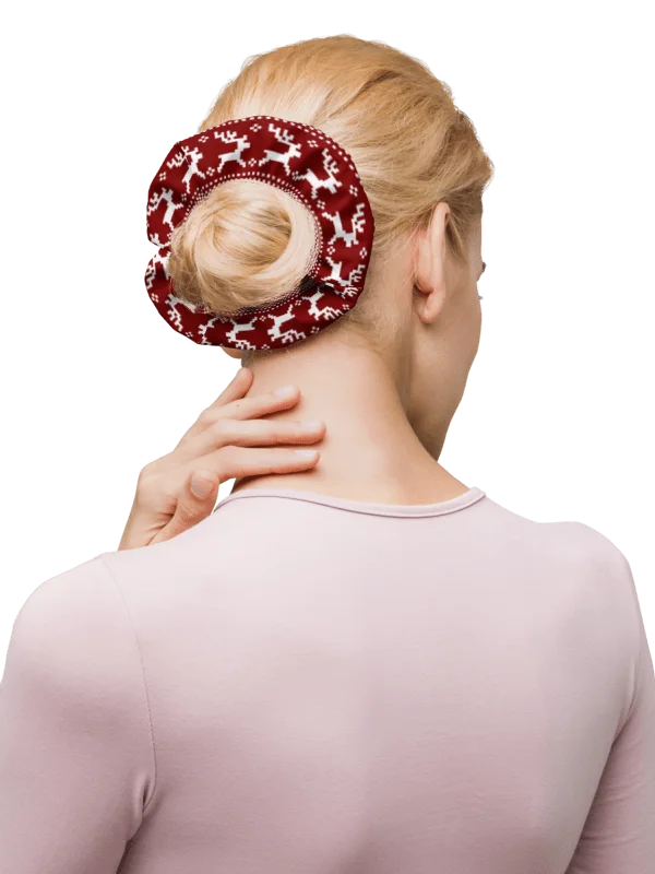 Winterberry Red Reindeer Scrunchie with Bow product image (2)