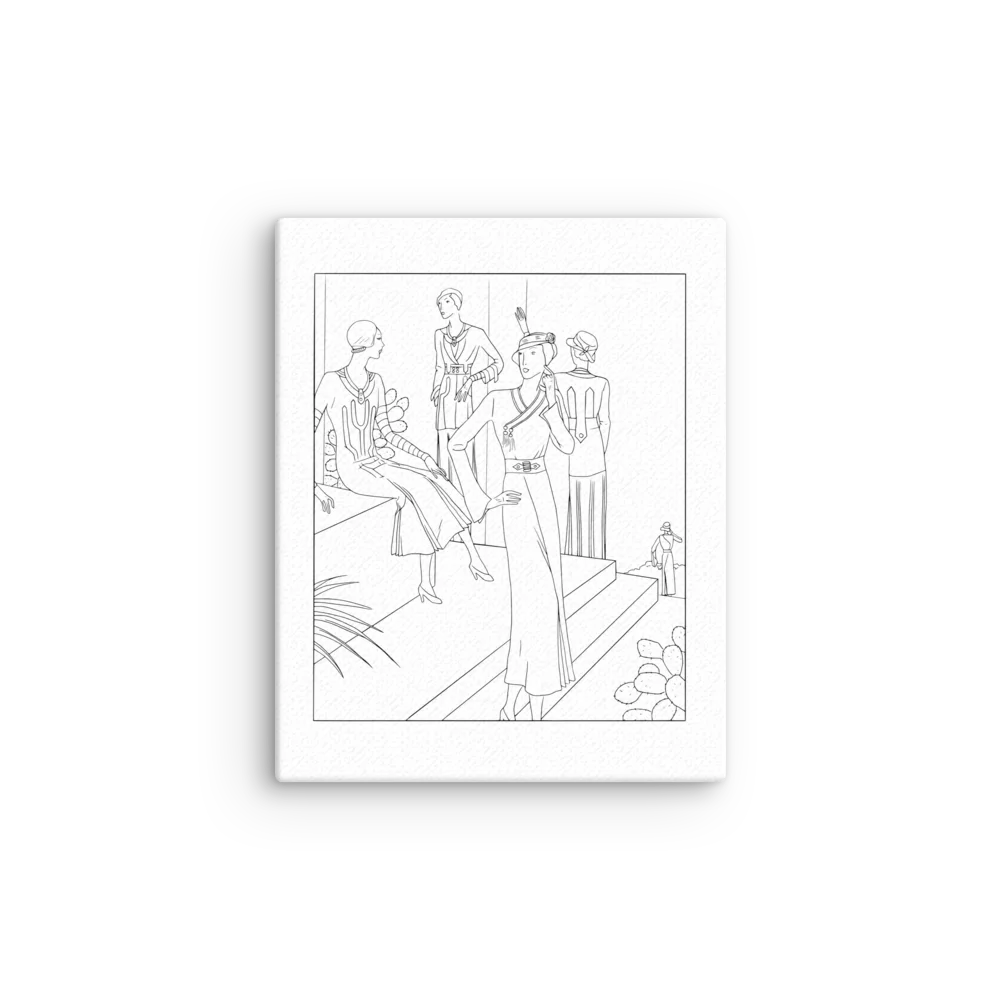 Art Goût Beauté, 1932 — Women in Long Skirts and Coats | Color Your Own Canvas Print product image (5)