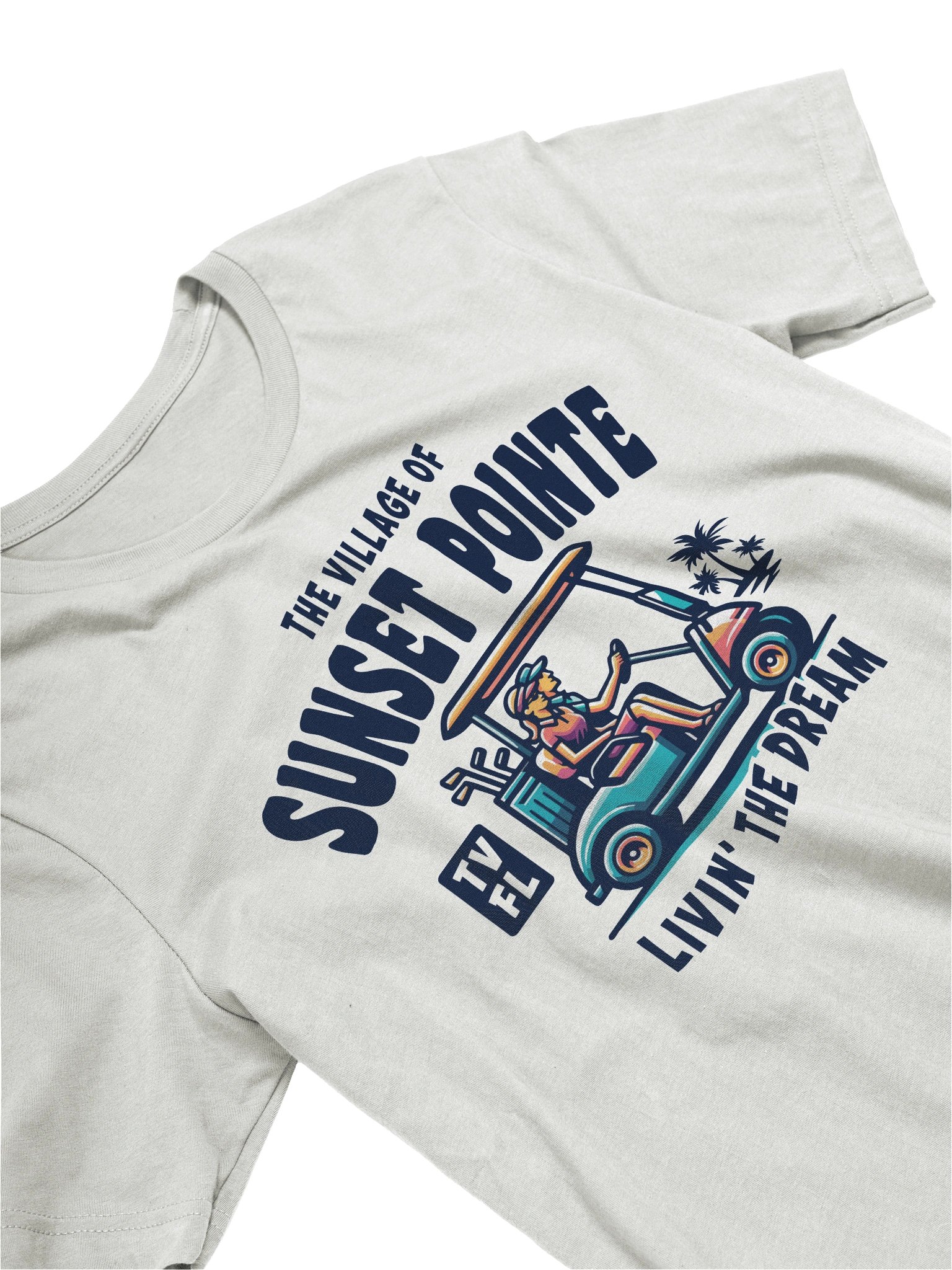 The Village of Sunset Pointe TV FL Golf Cart Design T-Shirt product image (20)