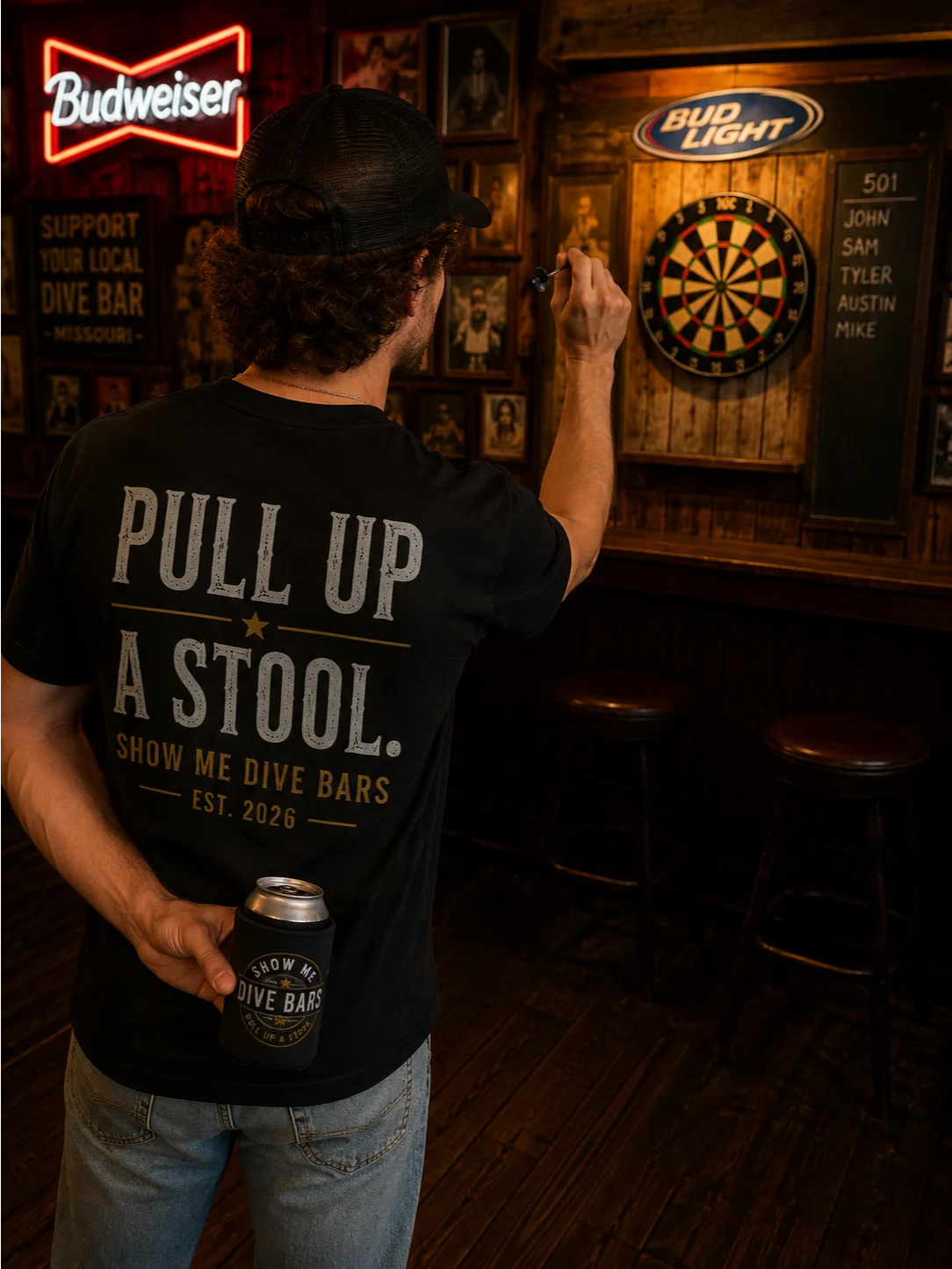 Pull Up A Stool Tee - Black product image (3)