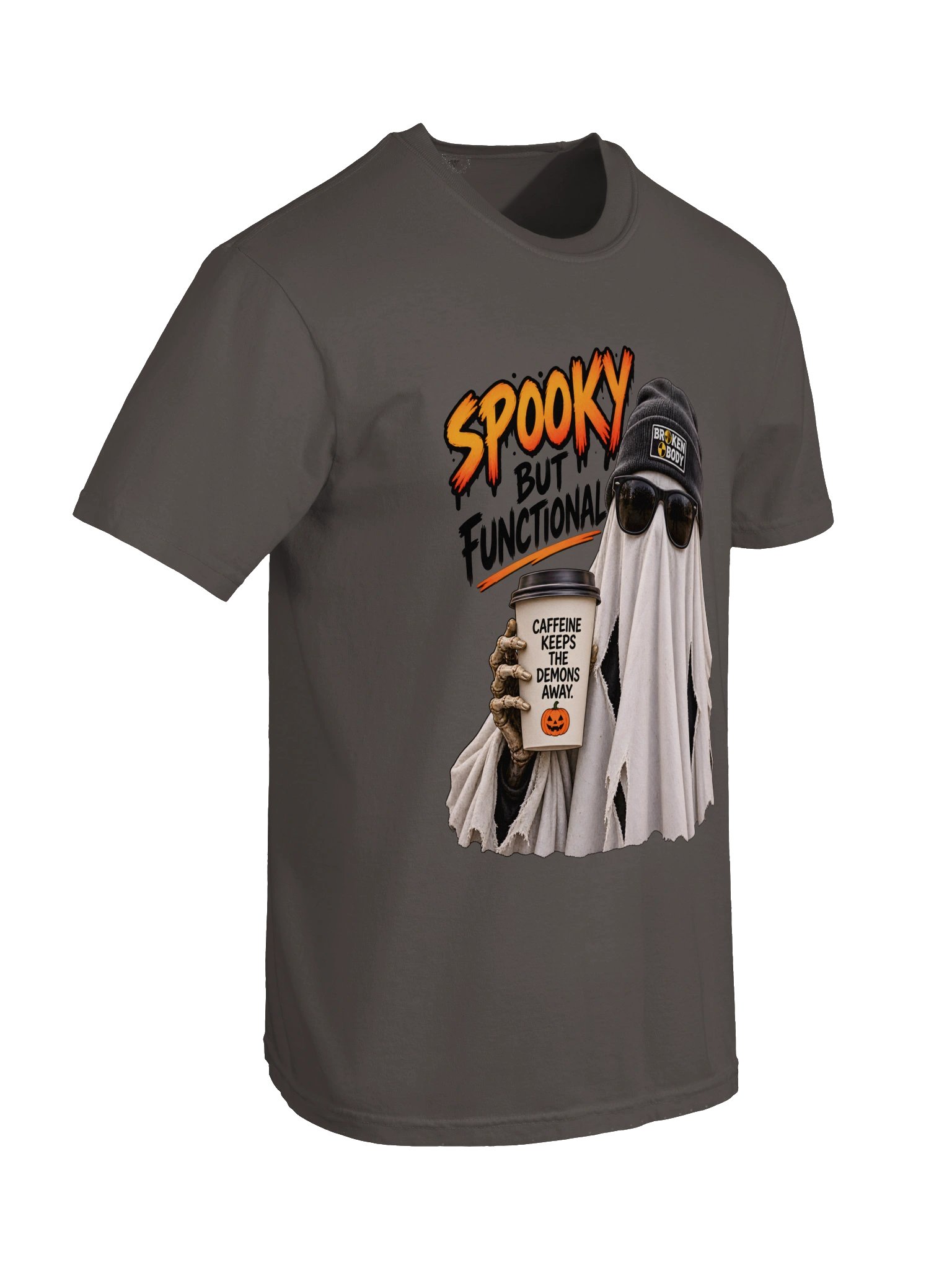 Funny Halloween Ghost Shirt — Spooky But Functional Coffee Lover Tee | Holly-Ween™ product image (11)