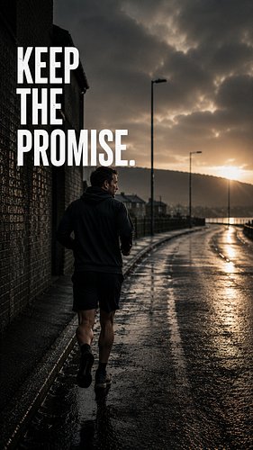 KEEP THE PROMISE.

The hardest promises to keep are the ones nobody sees.

Not the big public goals.

The quiet ones.

The pr...