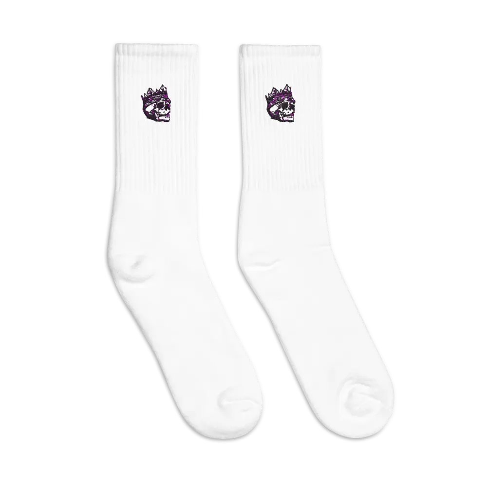 King Skull Embroidered Crew Socks product image (3)