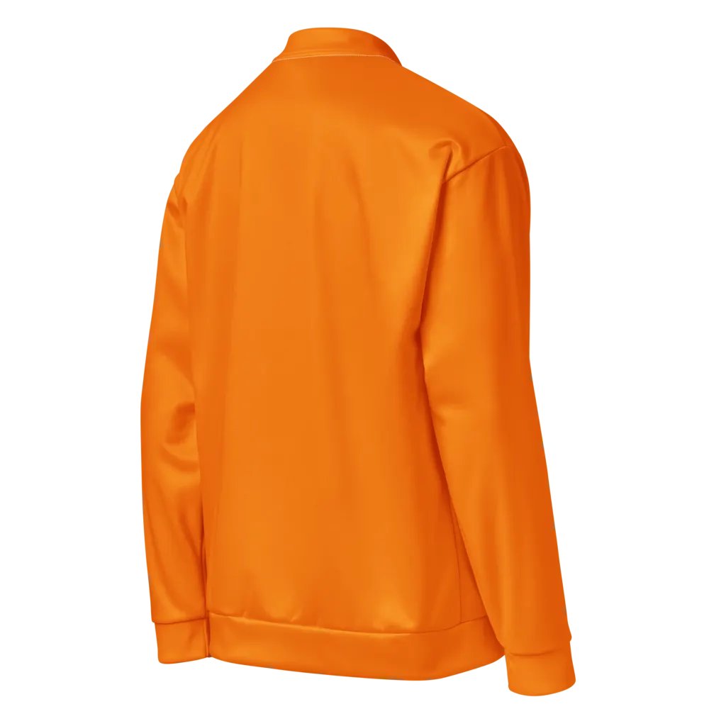 Plain Color Orange Bomber Jacket product image (4)