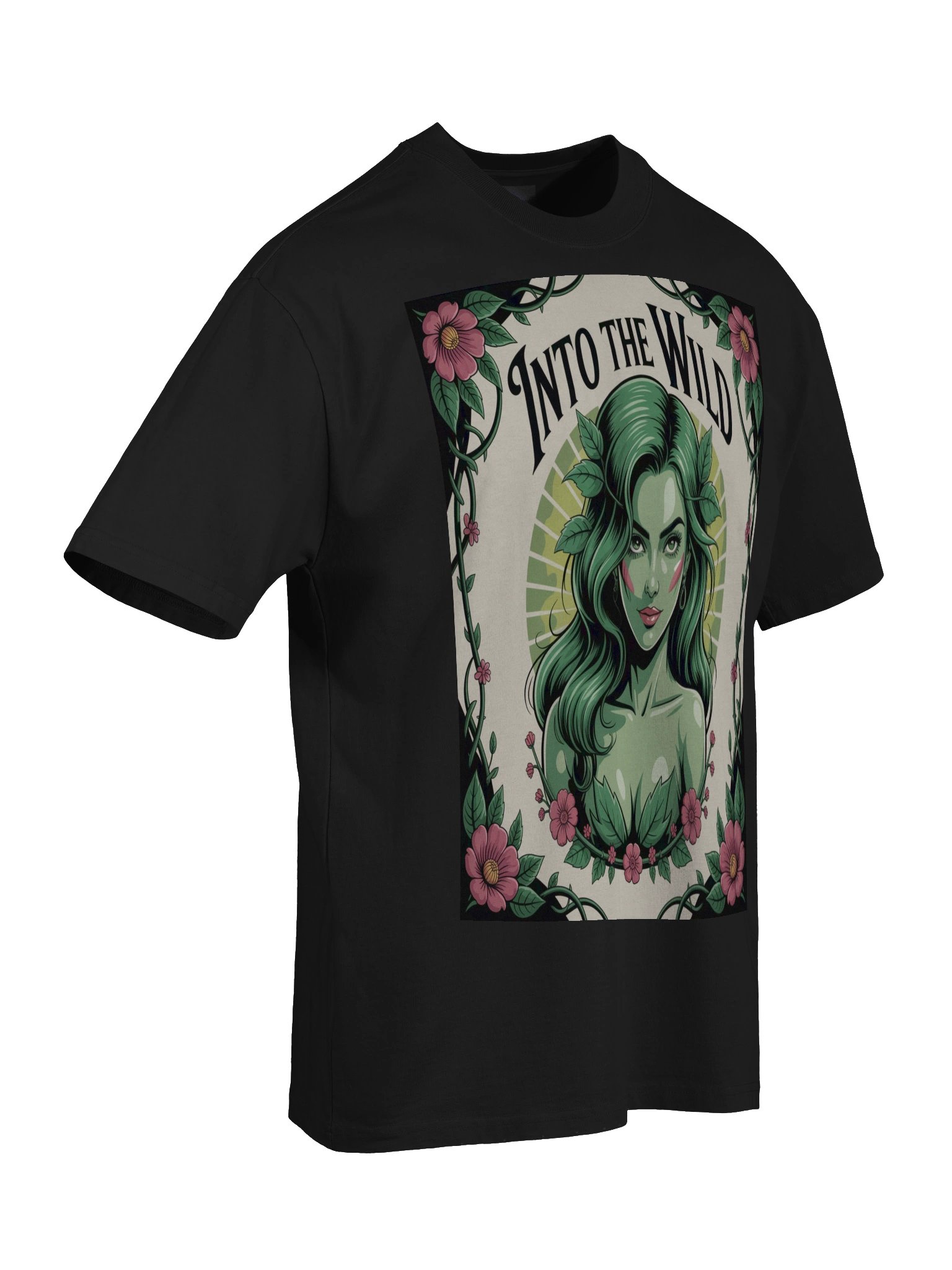 Into the Wild: Poison Ivy Enchanted Bloom Oversized Faded Unisex T-Shirt product image (8)