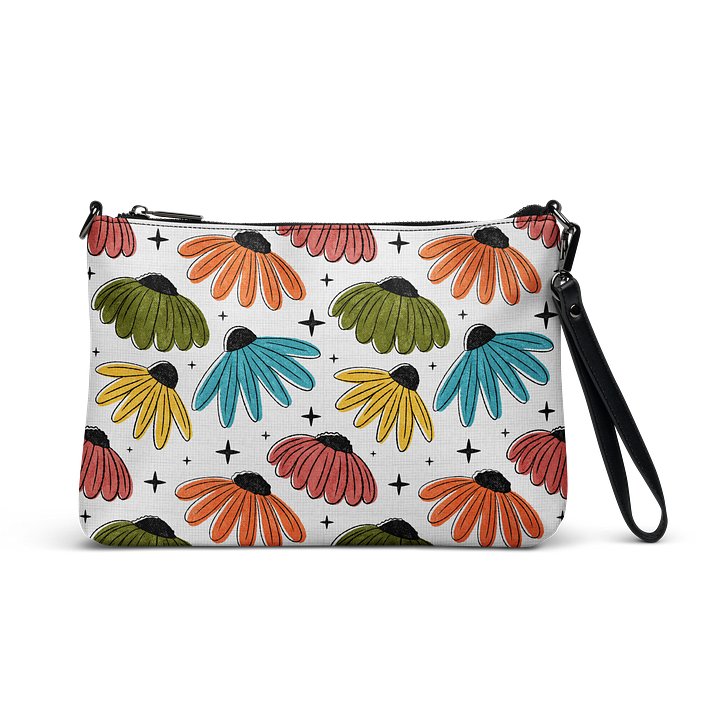 Retro Halftone Coneflowers Crossbody Bag product image (1)