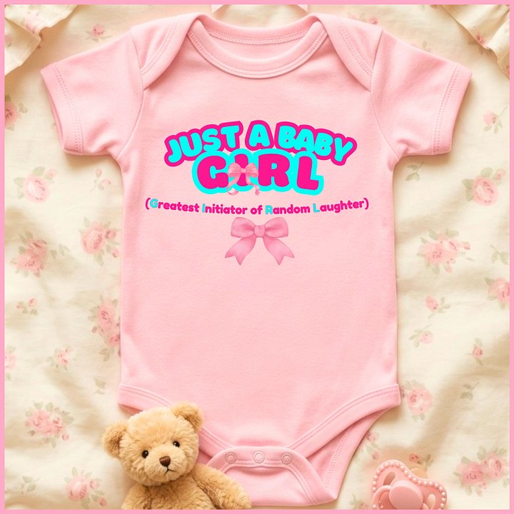 JUST A BABY GIRL (Greatest Initiator of Random Laughter)🩷Super Soft🪽Onesie🩷 product image (1)