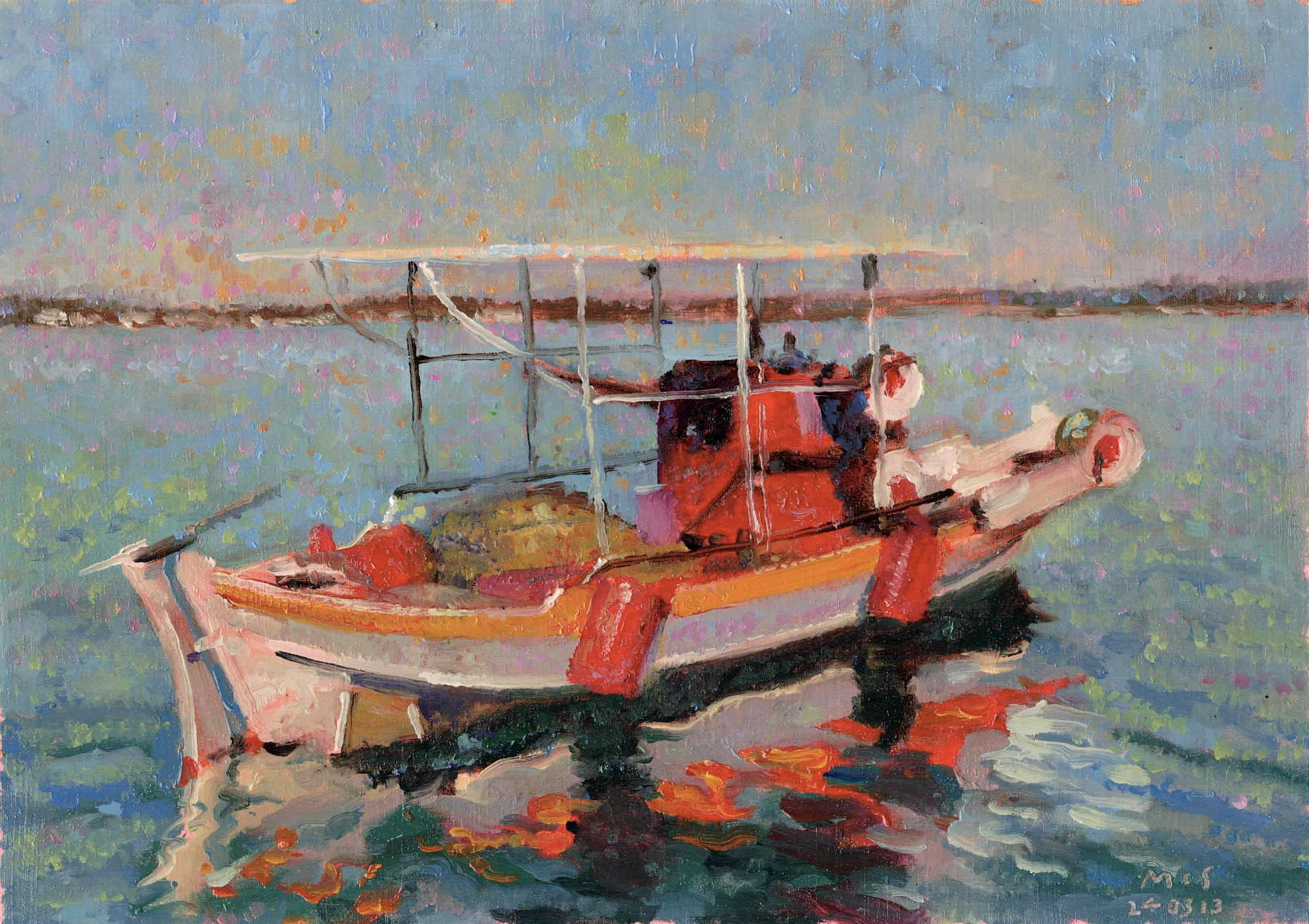 240313 Greek Caique 2 Original Study Artwork. product image (1)