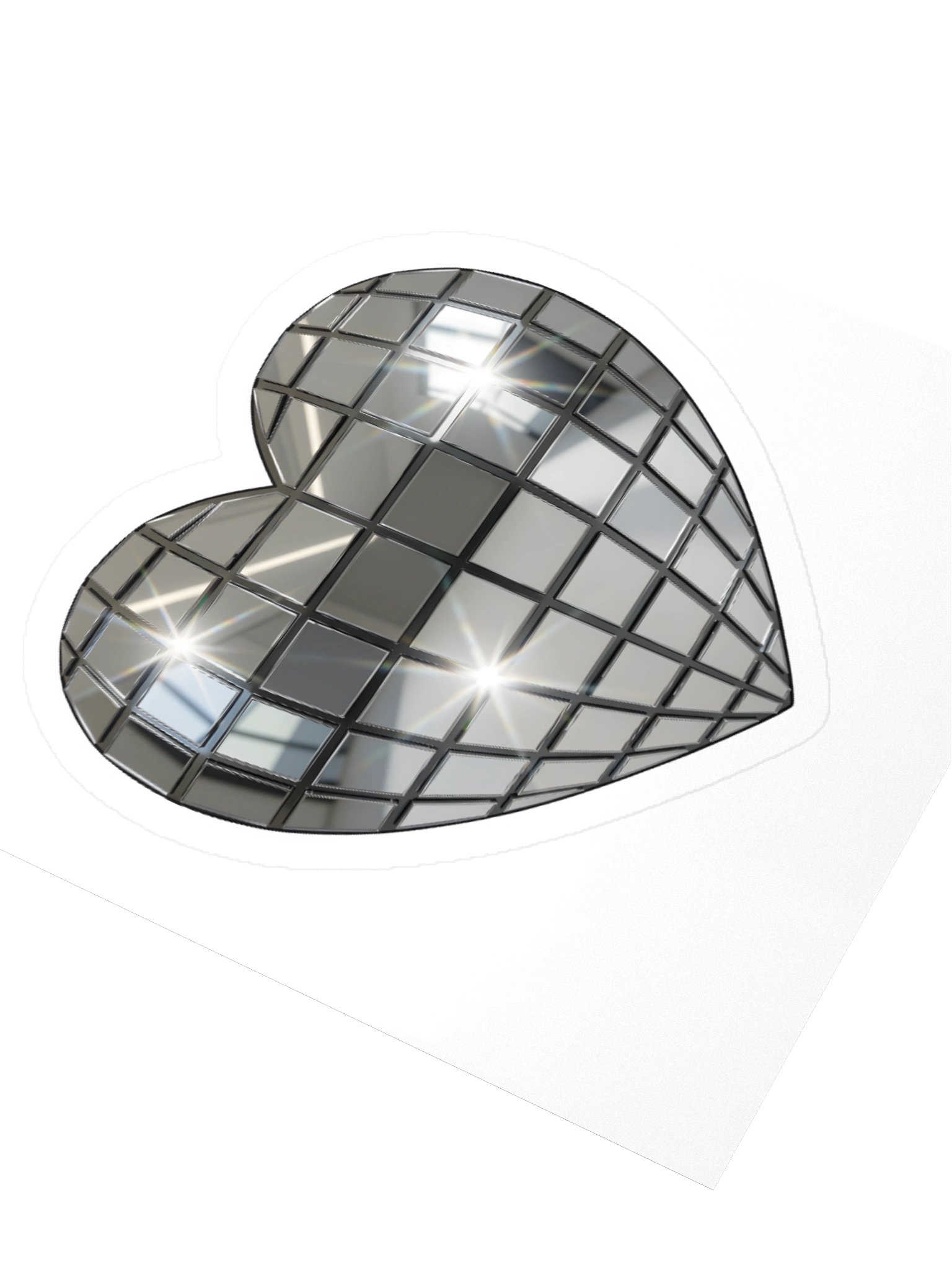 Mirrored Heart Disco Kiss Cut Sticker product image (9)