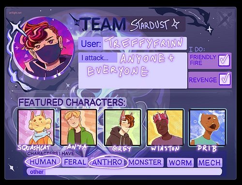 Just my art fight user card. Link to my profile is in my carrd. Looking forward to participating!

#art #digitalart #original...