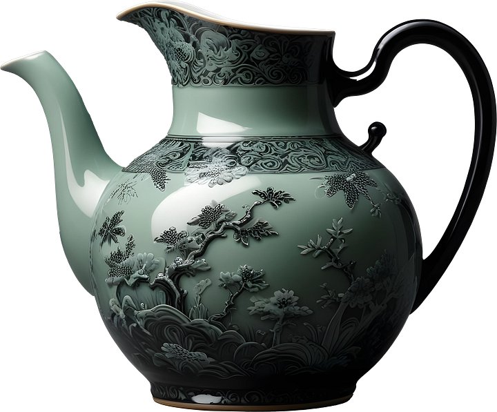 Chinese Green Porcelain Teapot – Zen Garden Elegance PNG product image (1)