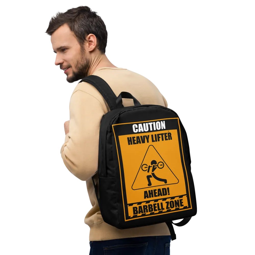 Caution Heavy Lifter Ahead Barbell Zone Backpack product image (10)