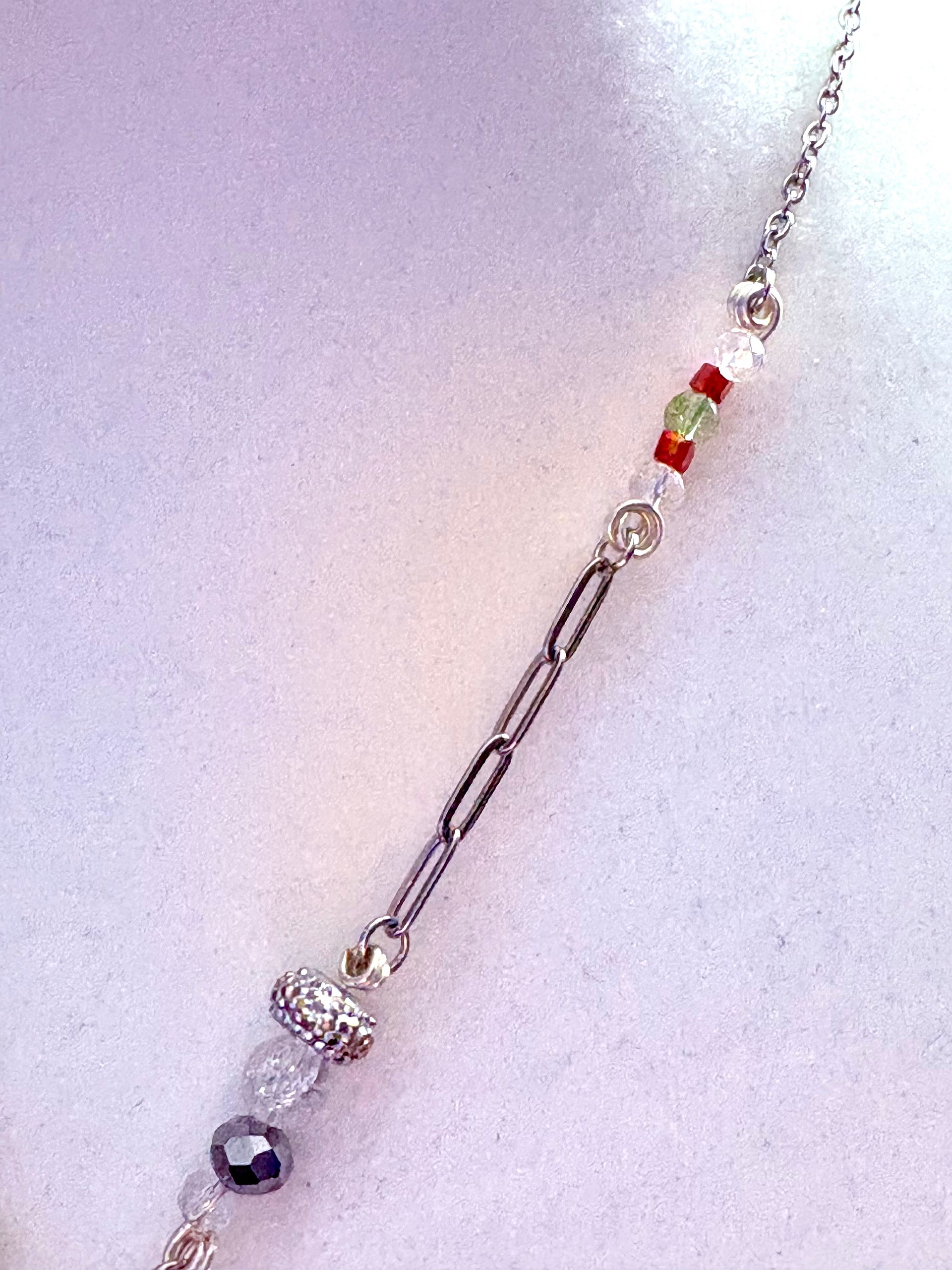 MFD-00282 | Poinsettia Pendant Necklace with Stainless Steel Cable Chain and Paperclip Chain | Handmade Jewelry by Monique Faella Designs™ product image (5)