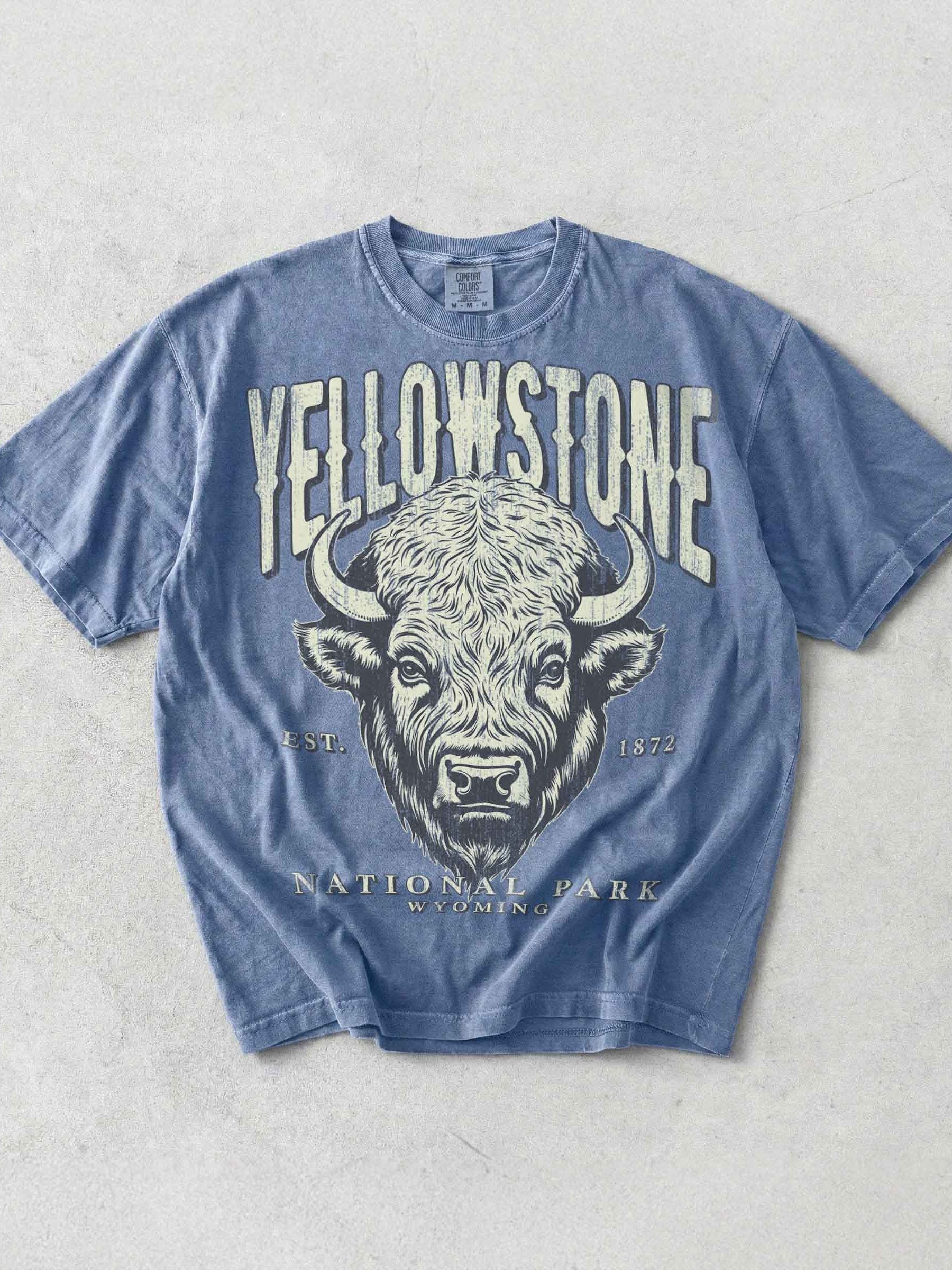 Yellowstone National Park Shirt – Vintage Bison Graphic Tee Wyoming product image (1)