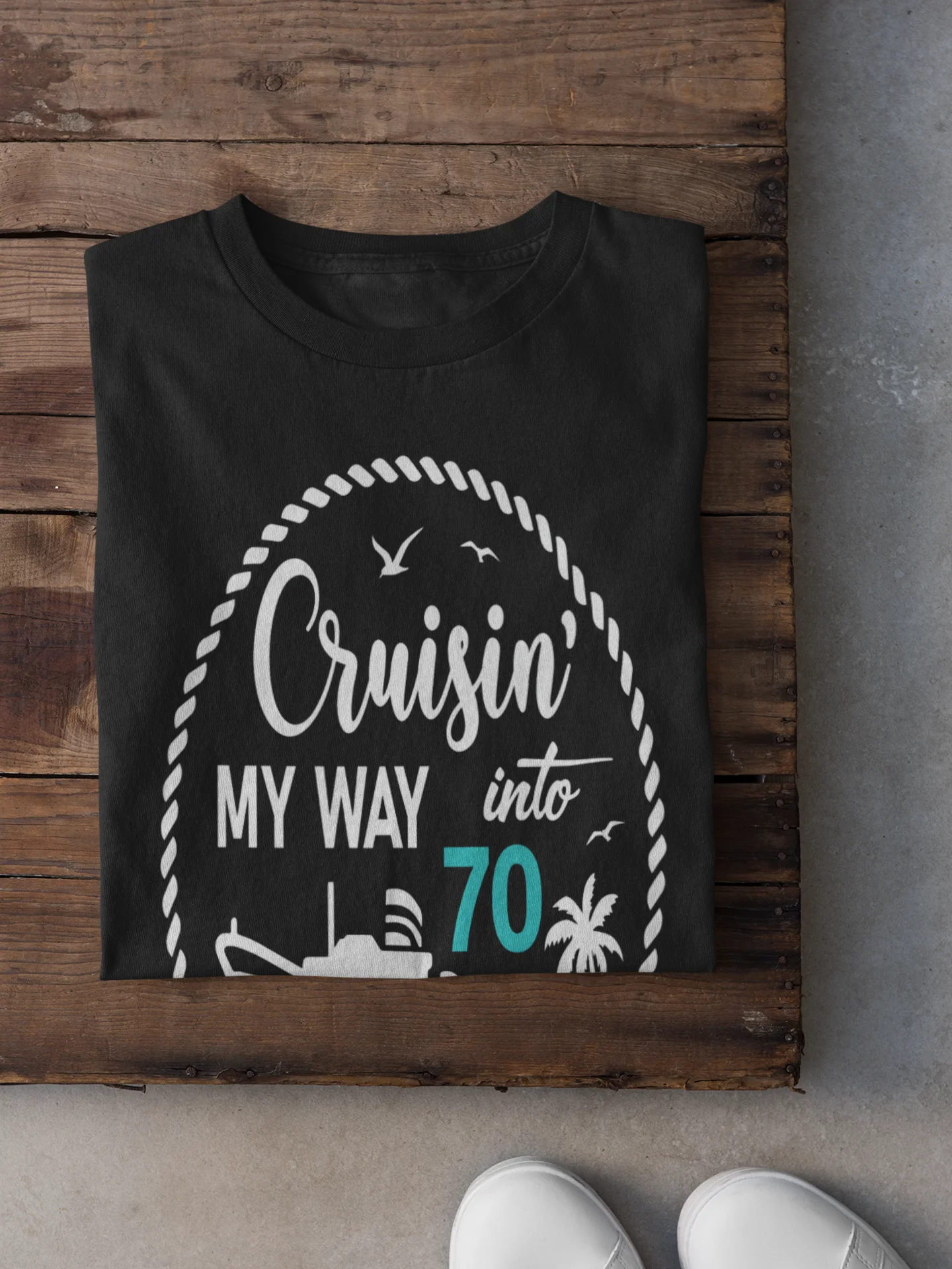 Cruisin' My Way Into 70 Unisex Softstyle T-Shirt Dark Colours product image (4)