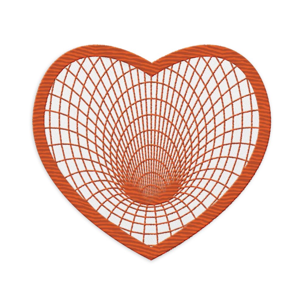 Orange Vortex Heart Embroidered Patches product image (1)