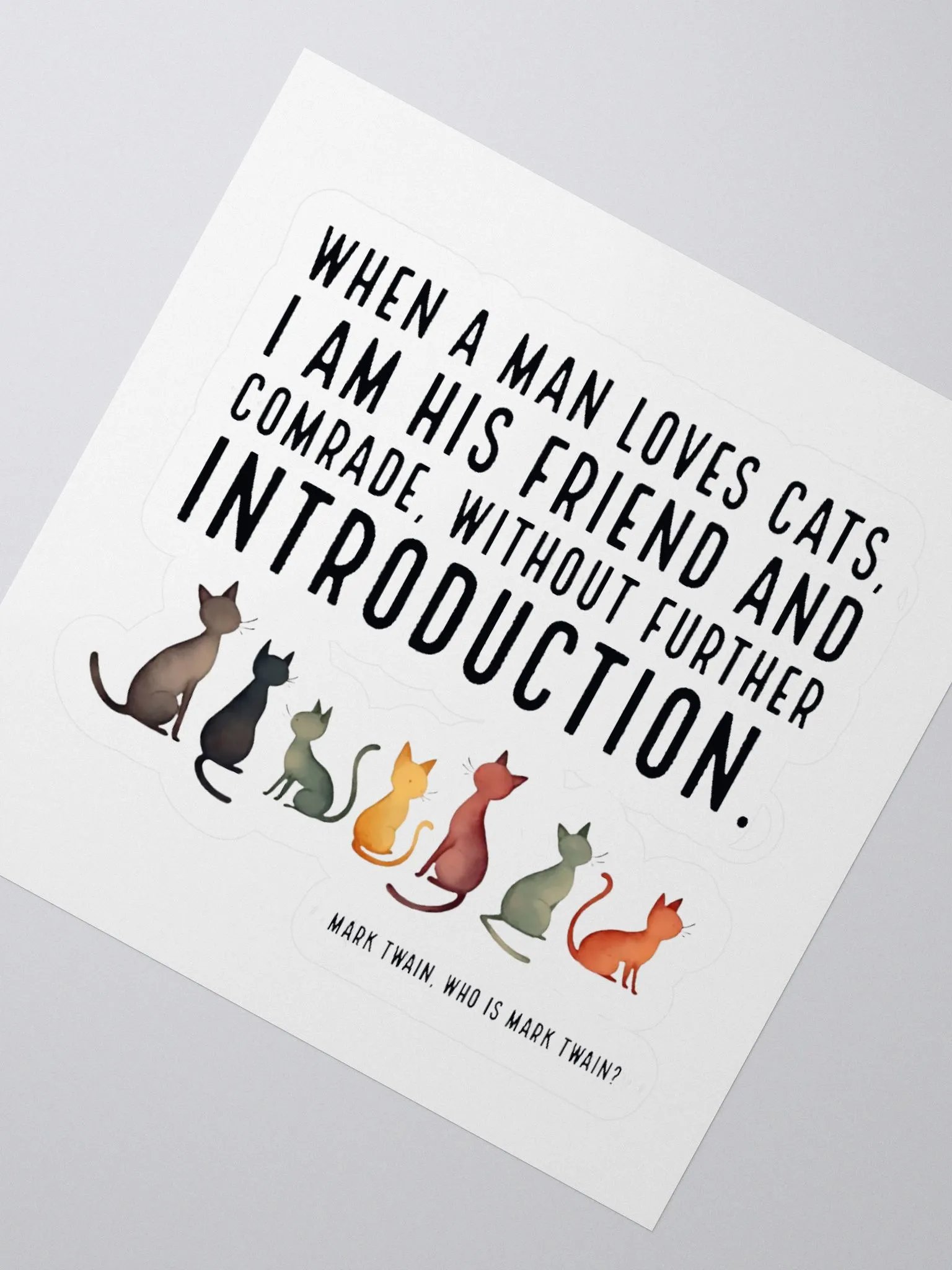 Cat Lover Twain Sticker product image (5)