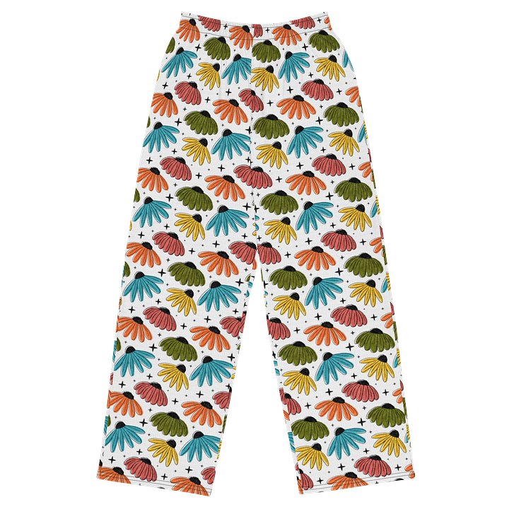 Retro Halftone Coneflowers Unisex Wide Leg Pants product image (1)